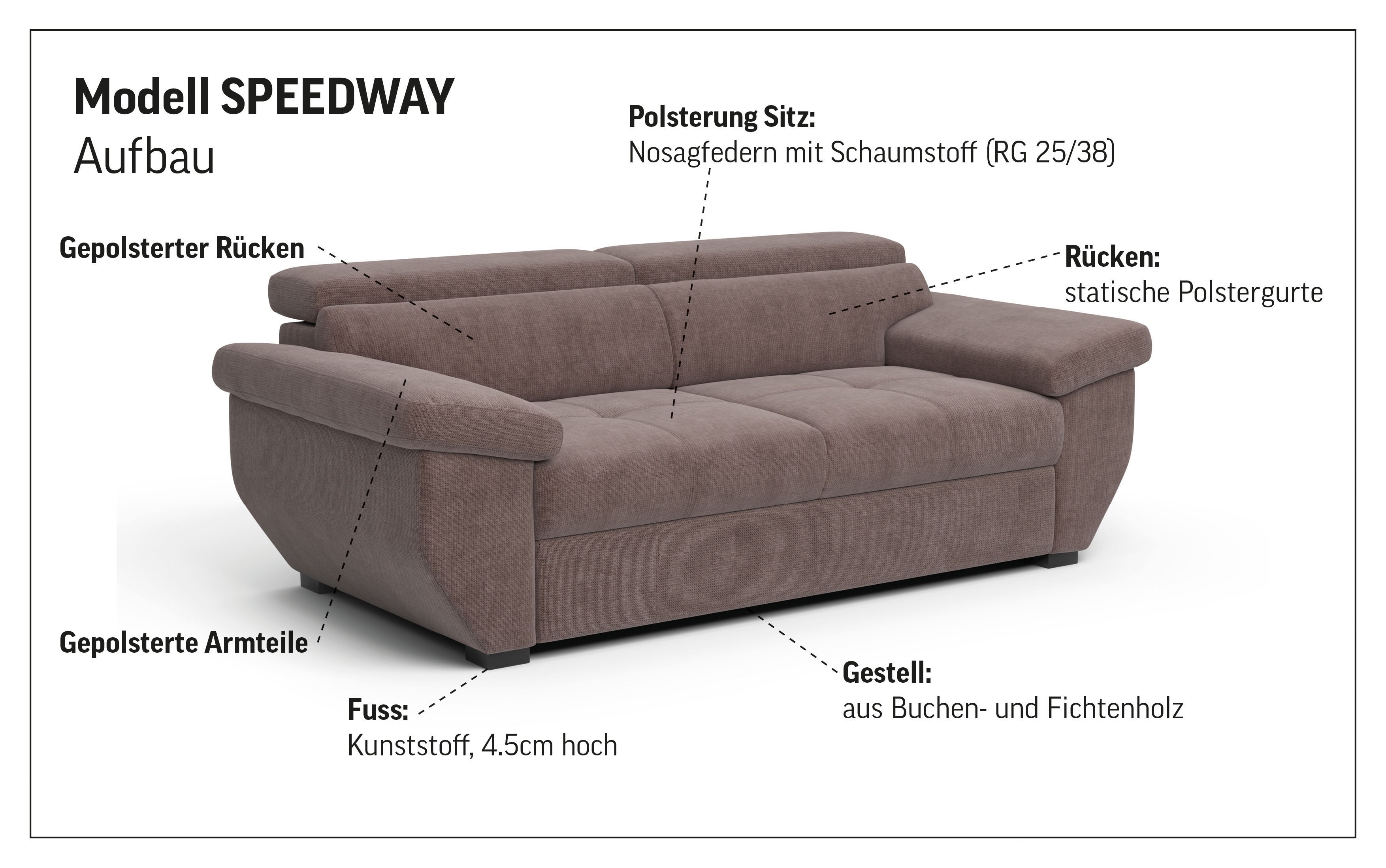 Thumbnail - COTTA 2,5-Sitzer "Speedway" Big-Sofa mit Kopfteilverstellung