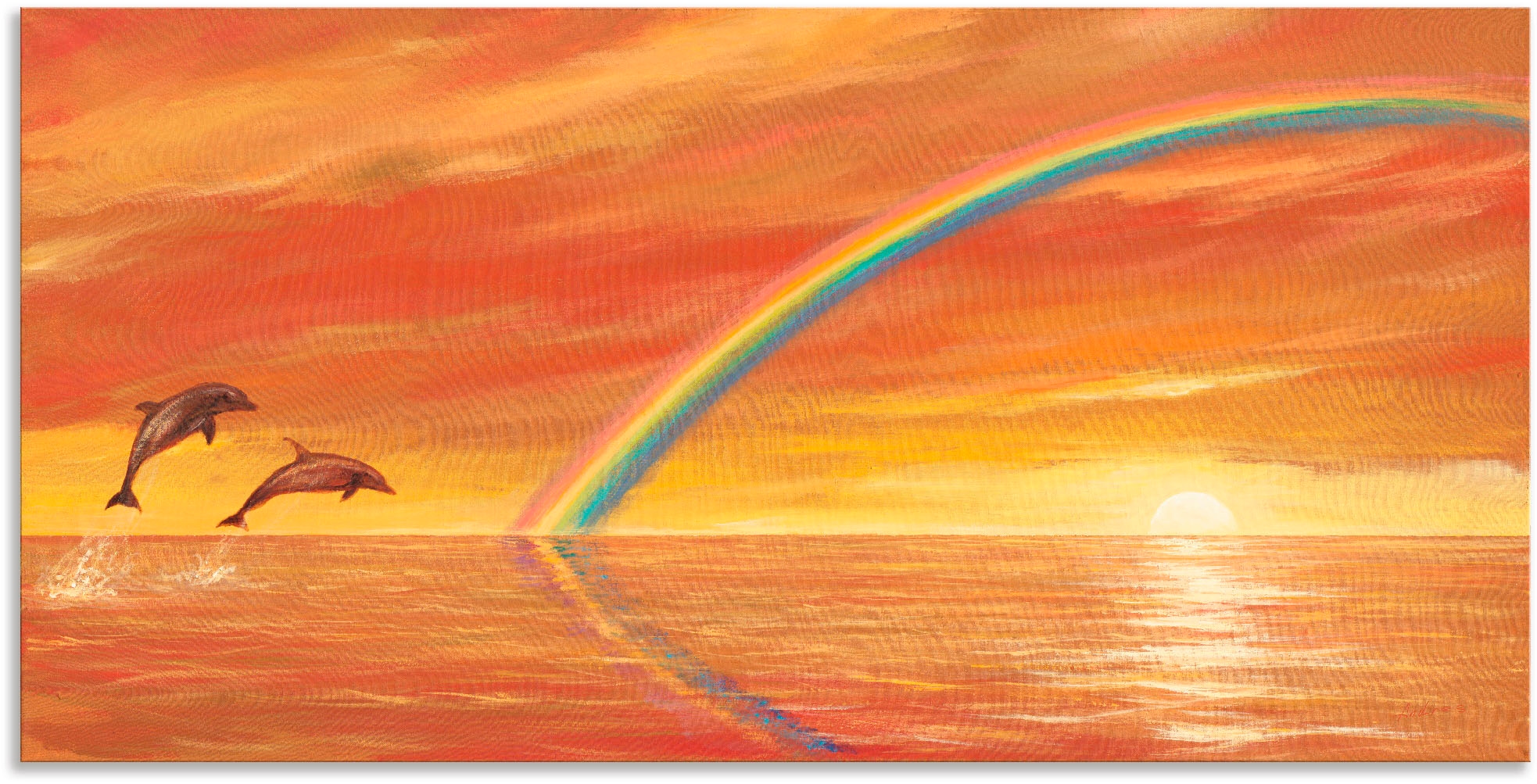 Artland Wandbild "Regenbogen über dem Meer", Wassertiere, (1 St.), als Alubild, Outdoorbild, Leinwandbild, Wandaufkleber