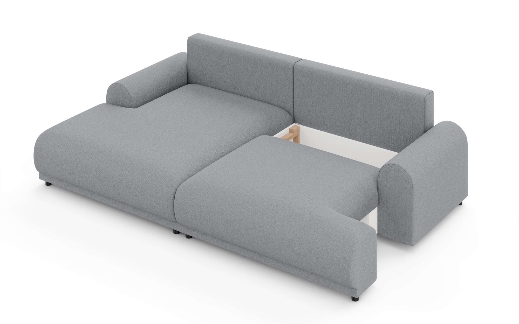 INOSIGN Ecksofa »Marsby, mit Bettfunktion und Bettkasten, Maße: B/H/T 242/65/145 cm«, L-Form mit Wellenunterfederung, Recamiere links oder rechts bestellbar