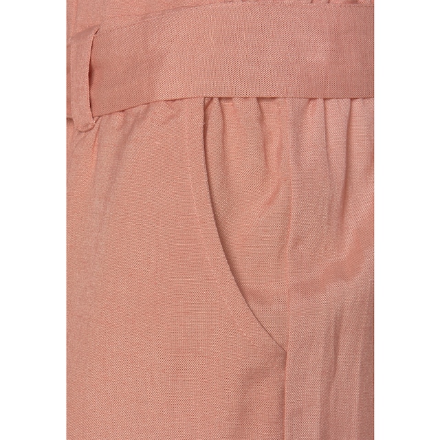 LASCANA Shorts, (mit Bindegürtel), im Paperbag-Stil aus Leinenmix online  bestellen | BAUR