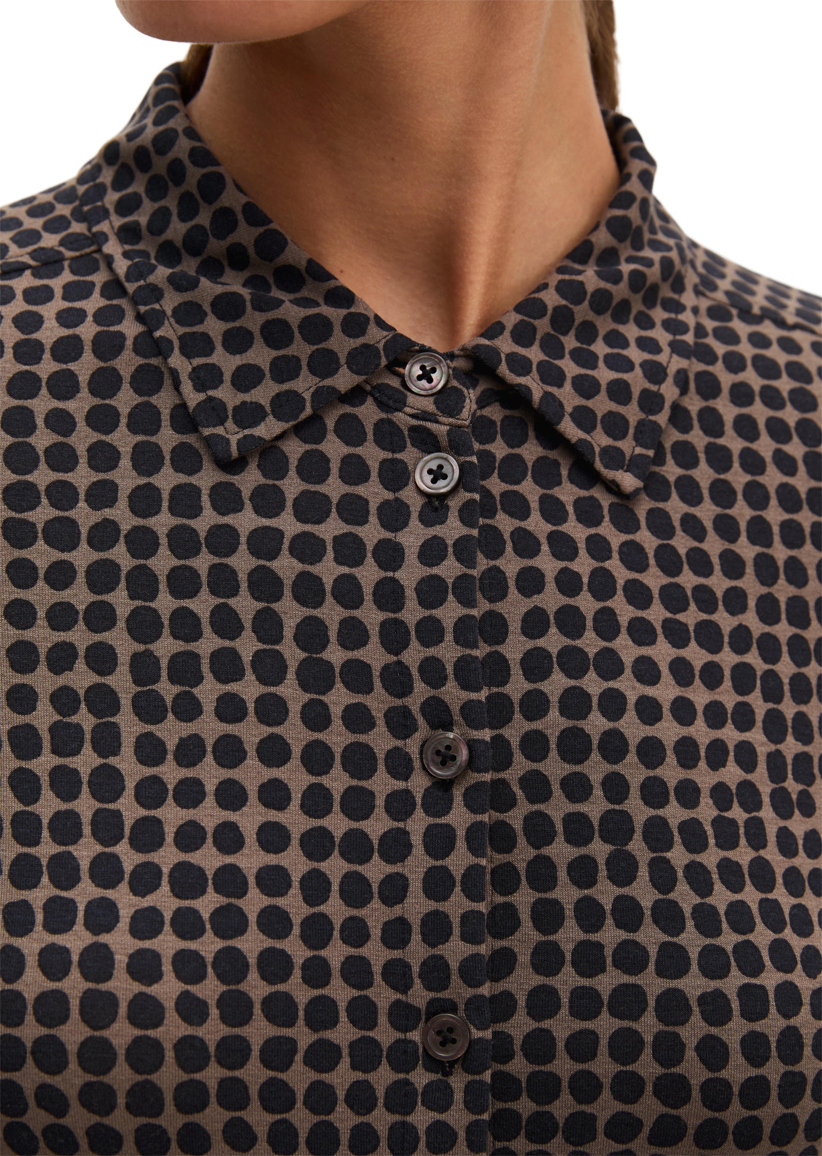 Marc O'Polo Hemdbluse aus Viskosemix, Kentkragen
