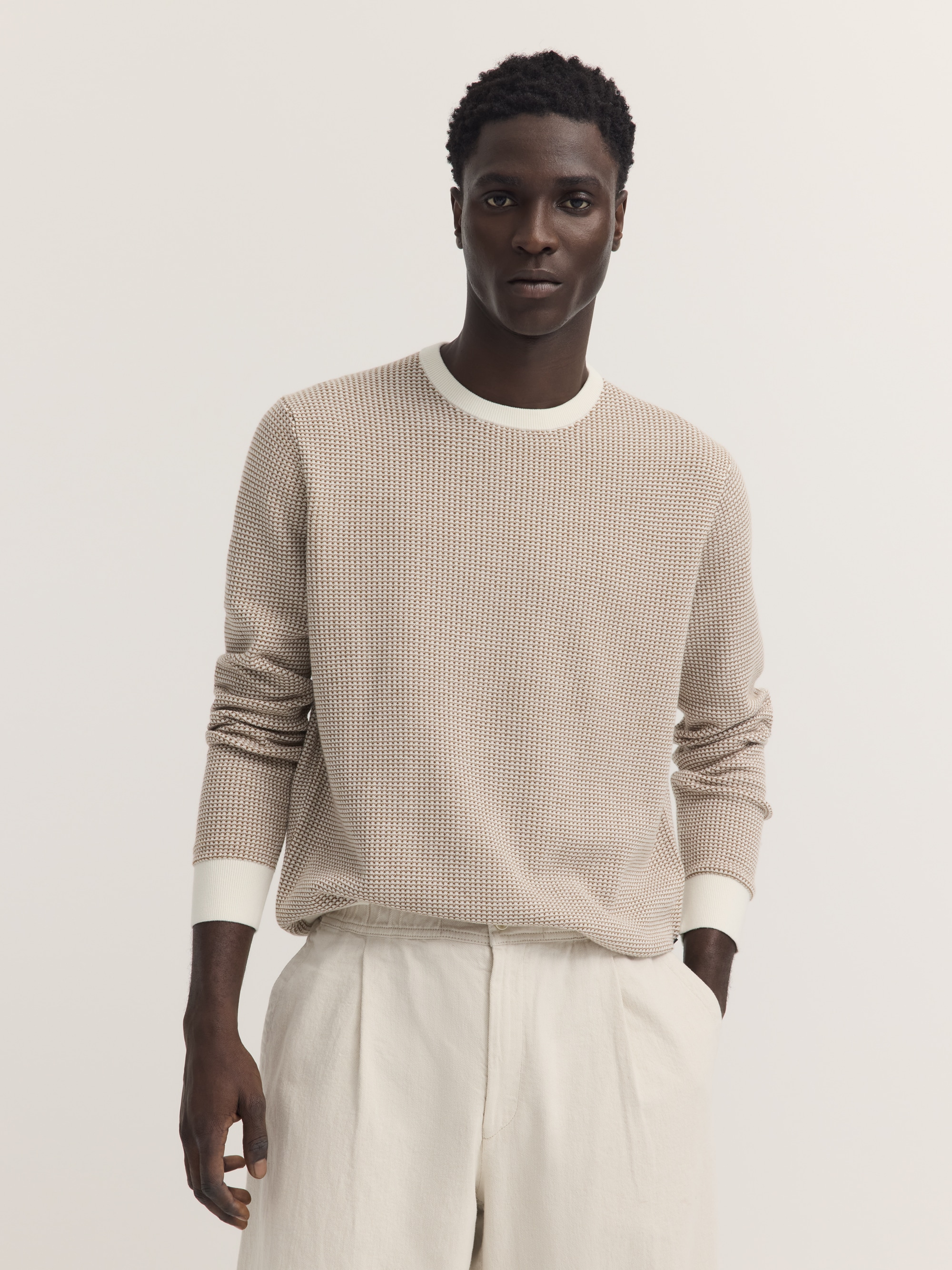 bugatti Rundhalspullover "Regular Fit" aus reiner Baumwolle günstig online kaufen