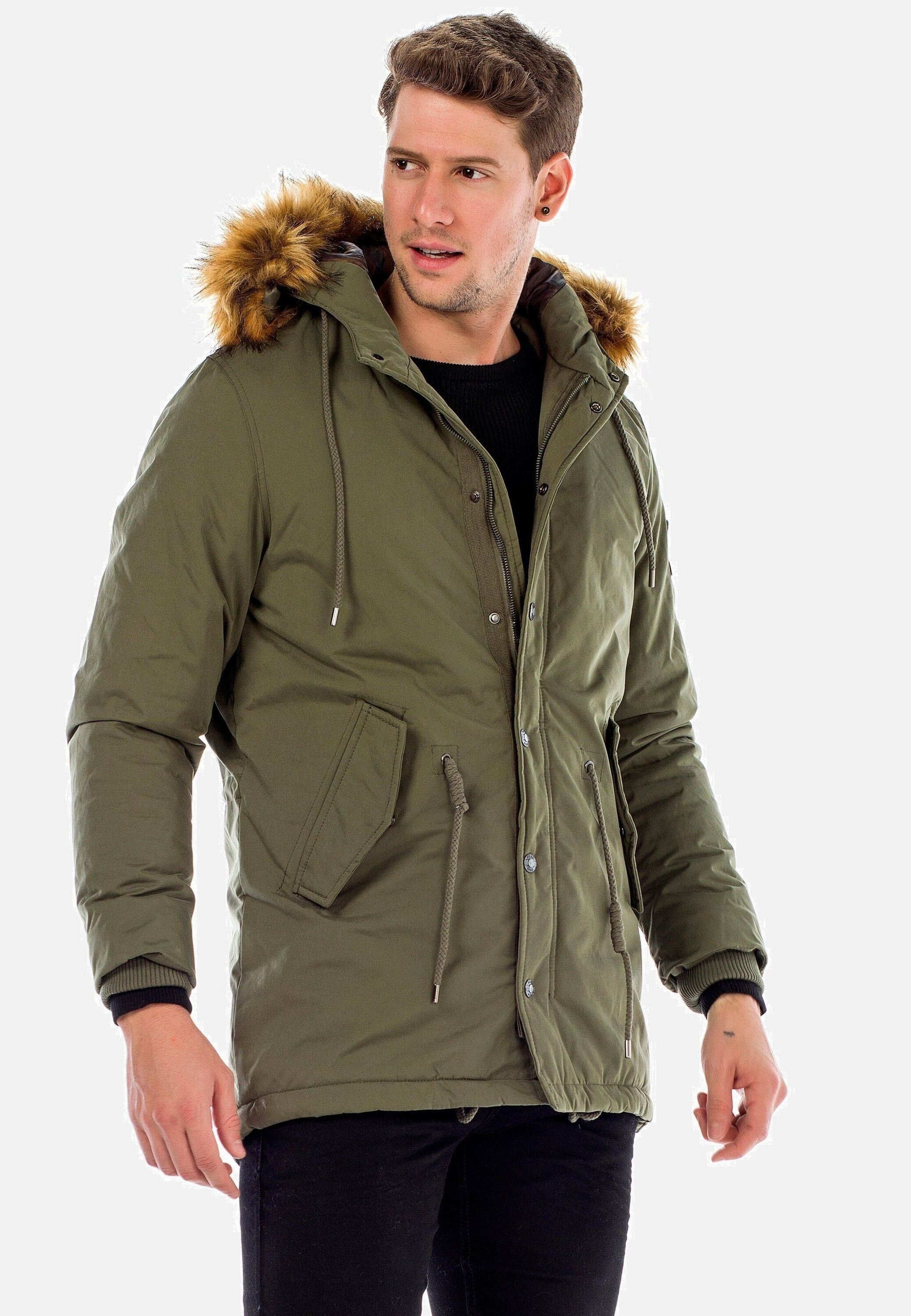 Cipo & Baxx Winterjacke »Jacke«, mit Kapuze, mit Kordelzug zur Taillierung, CM150