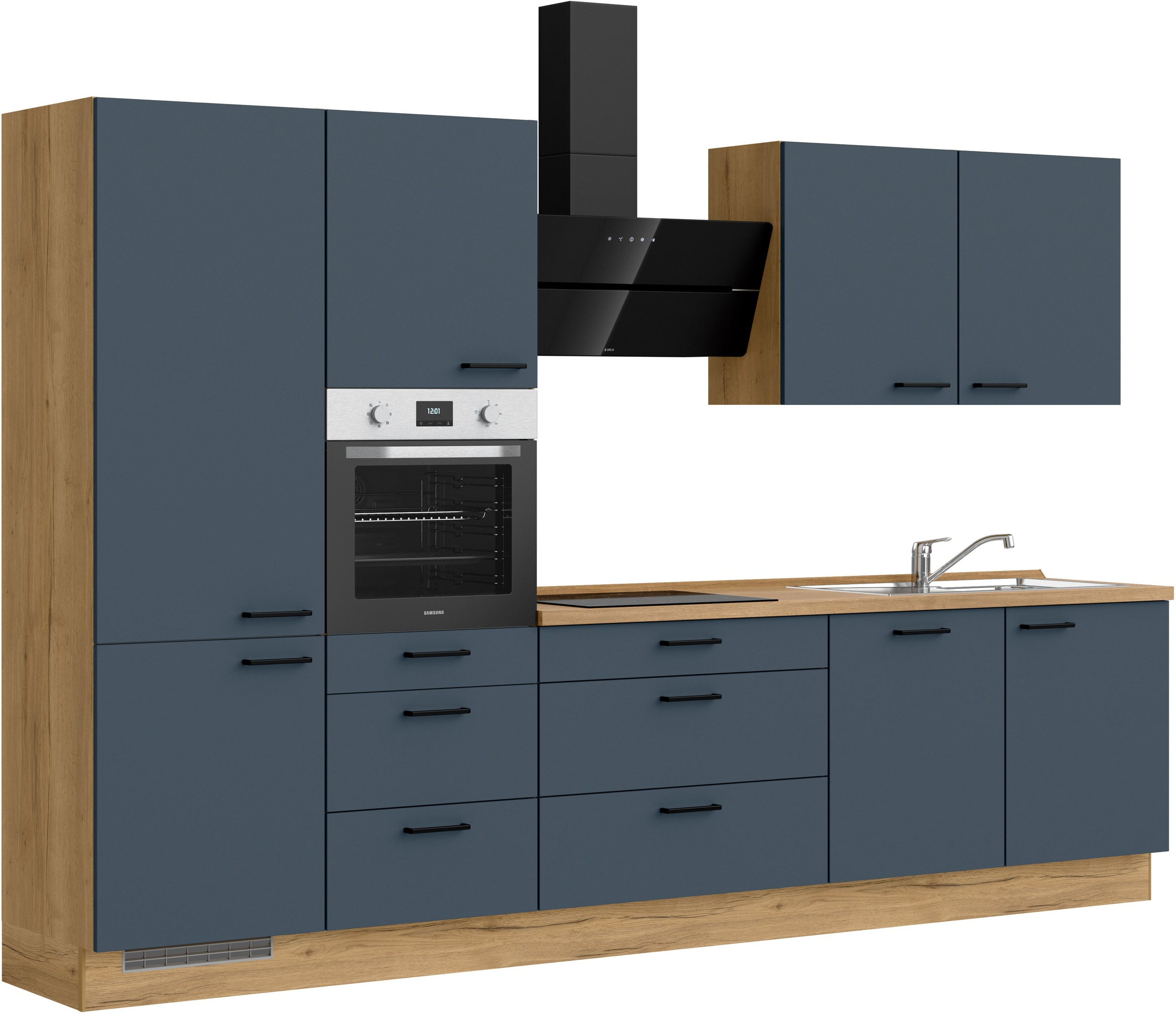 nobilia® Küchenzeile »"Easytouch II"«, vormontiert, Ausrichtung wählbar, Breite 330 cm, wahlw. mit E-Geräten