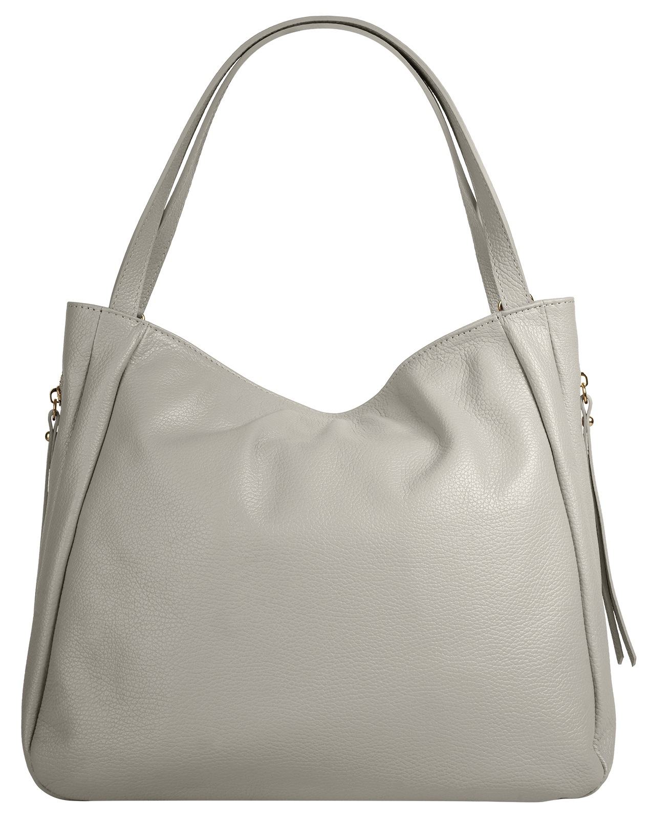 Umhängetasche SAMANTHA LOOK, Damen, Gr. B/H/T: 35cm x 30cm x 14cm onesize, grau, Leder, clean, Taschen Umhängetasche, echt Leder, Made in Italy 2