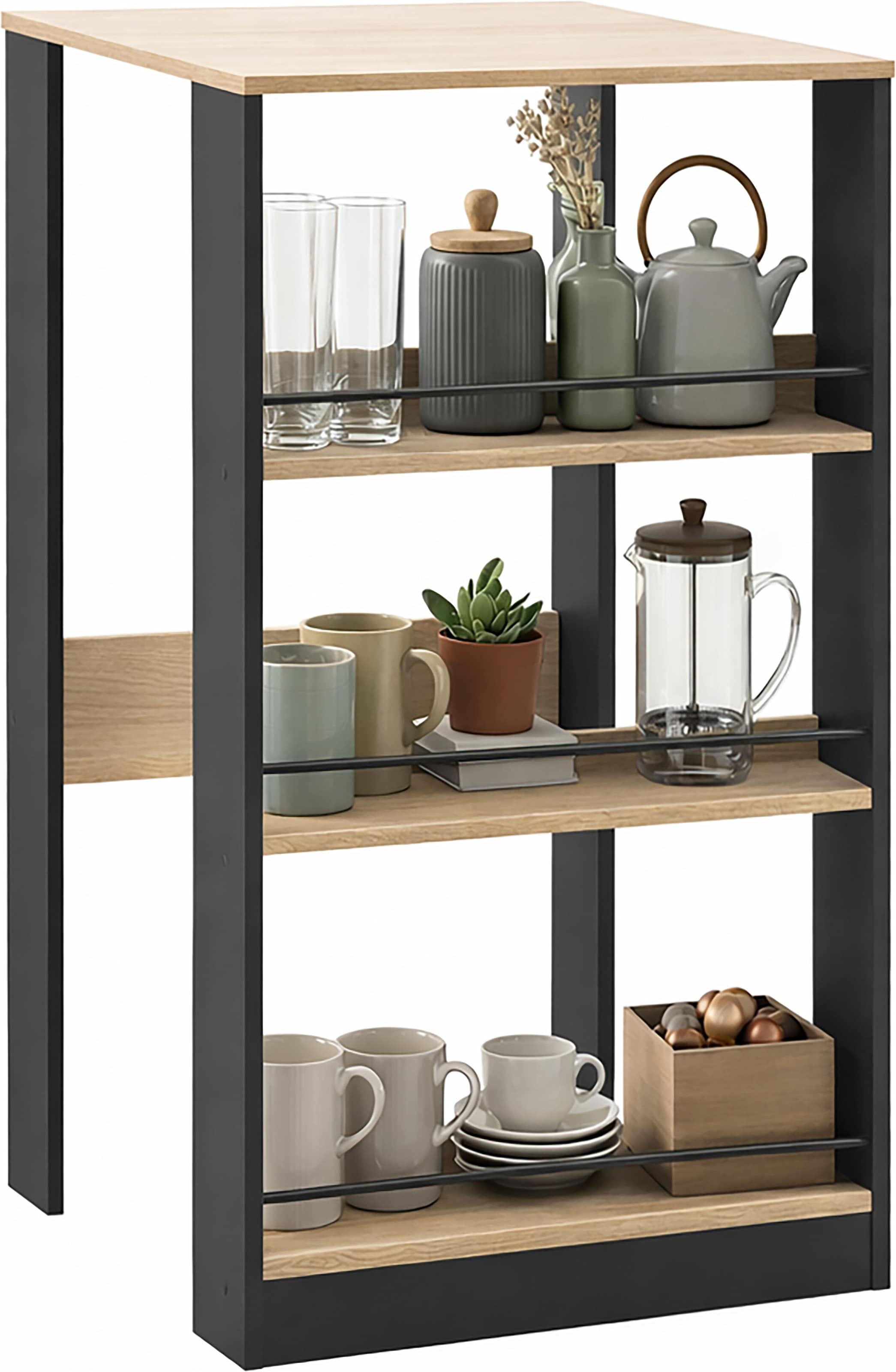 KOCHSTATION Küchentisch »KS-Kolari« 1 Stk. tlg. Breite 58 cm, mit 3 offenen Fächern