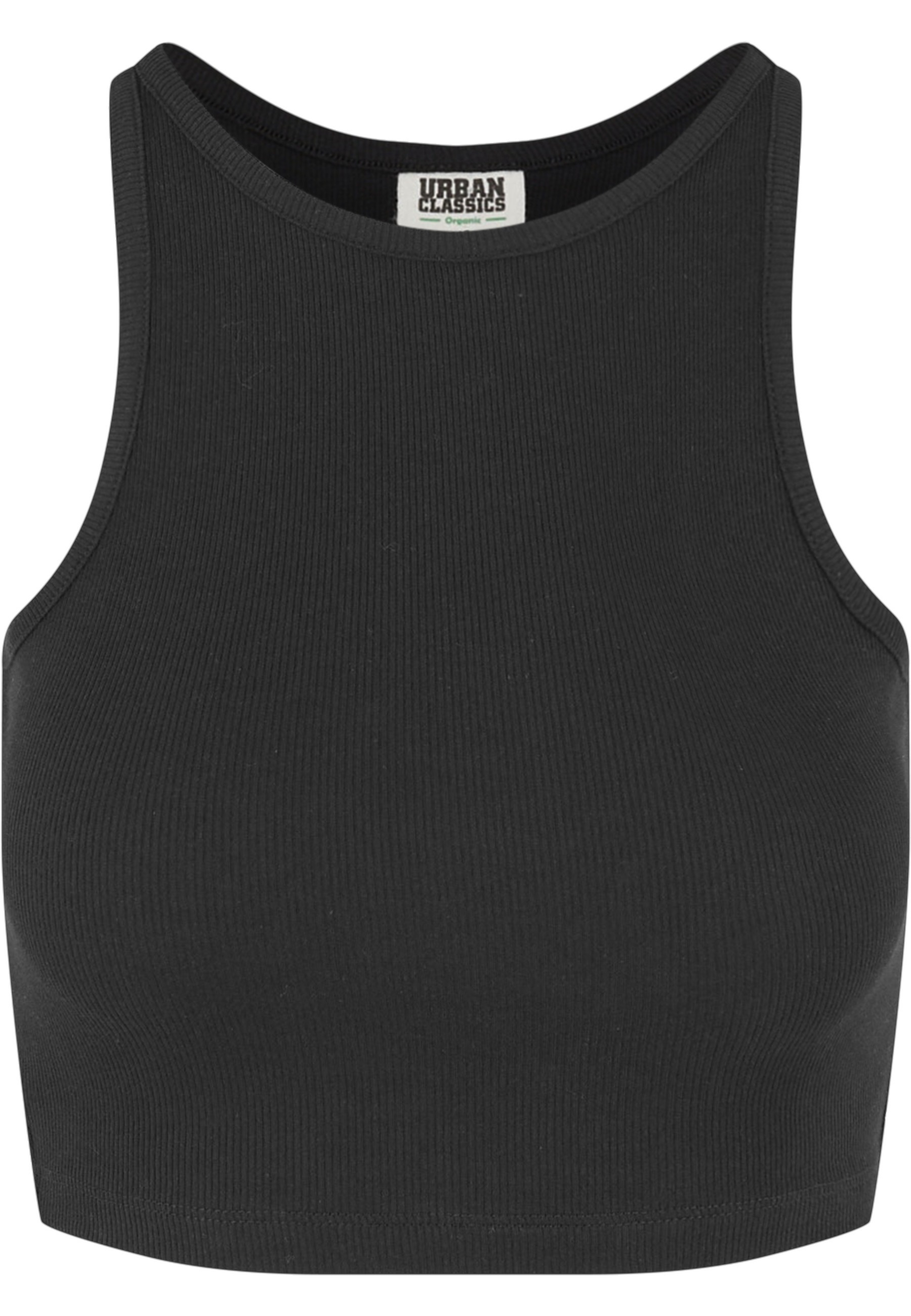 URBAN CLASSICS Tanktop »Urban Classics Ladies Organic Cropped Rib Top 2-Pack«