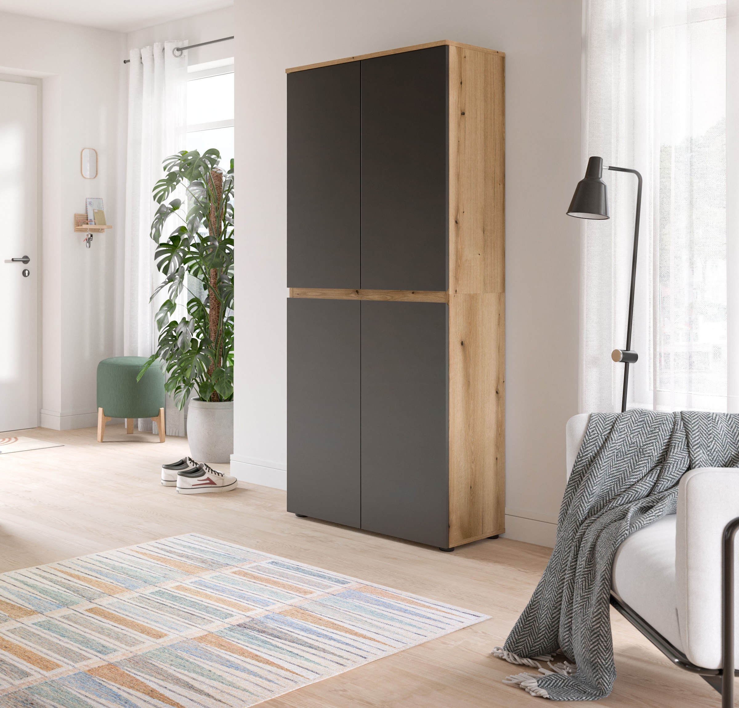 Home affaire Mehrzweckschrank »CIPELA, 70x175 cm, viel Stauraum, variable Einlegeböden, Kleiderstange« in vielen verschiedenen Trendfarben verfügbar, 1 Stk. tlg. Schuhschrank, Kleiderschrank, Universalschrank, Aktenschrank, Schrank