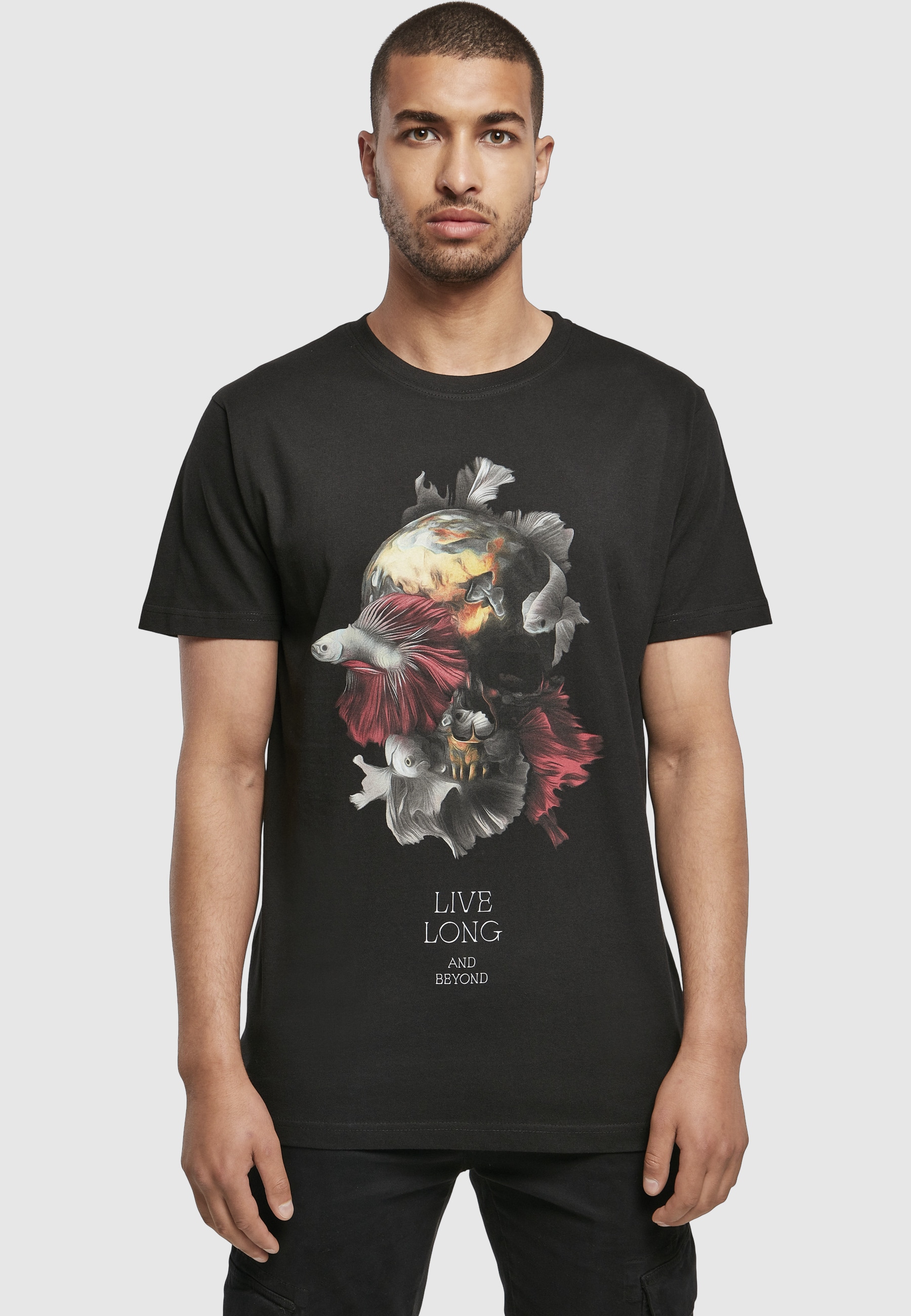 MisterTee T-Shirt »MisterTee Herren Skull Fish Tee« 1 Stk.