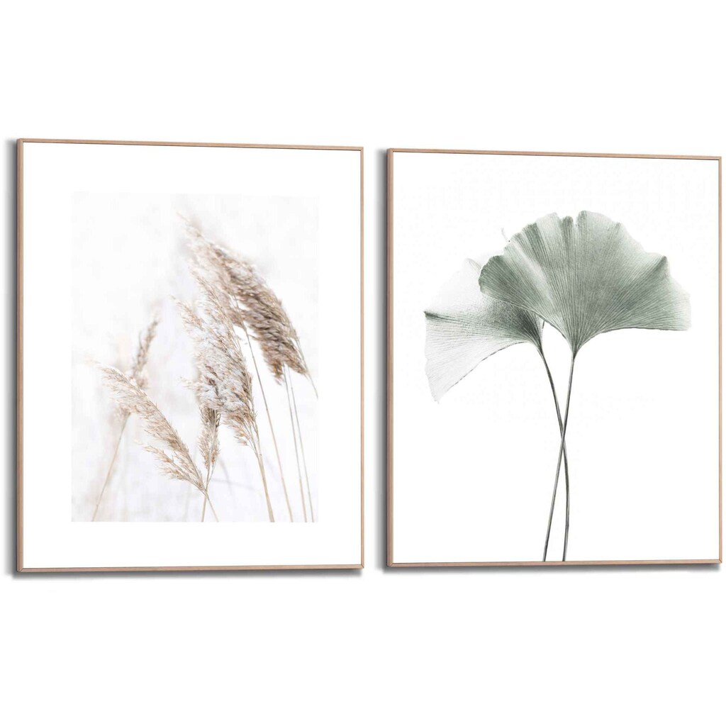 Reinders! Wandbild »Wandbilder Set Botanisch grun Natur - Pflanzen - Ginkgo«, Natur, (2 St.)