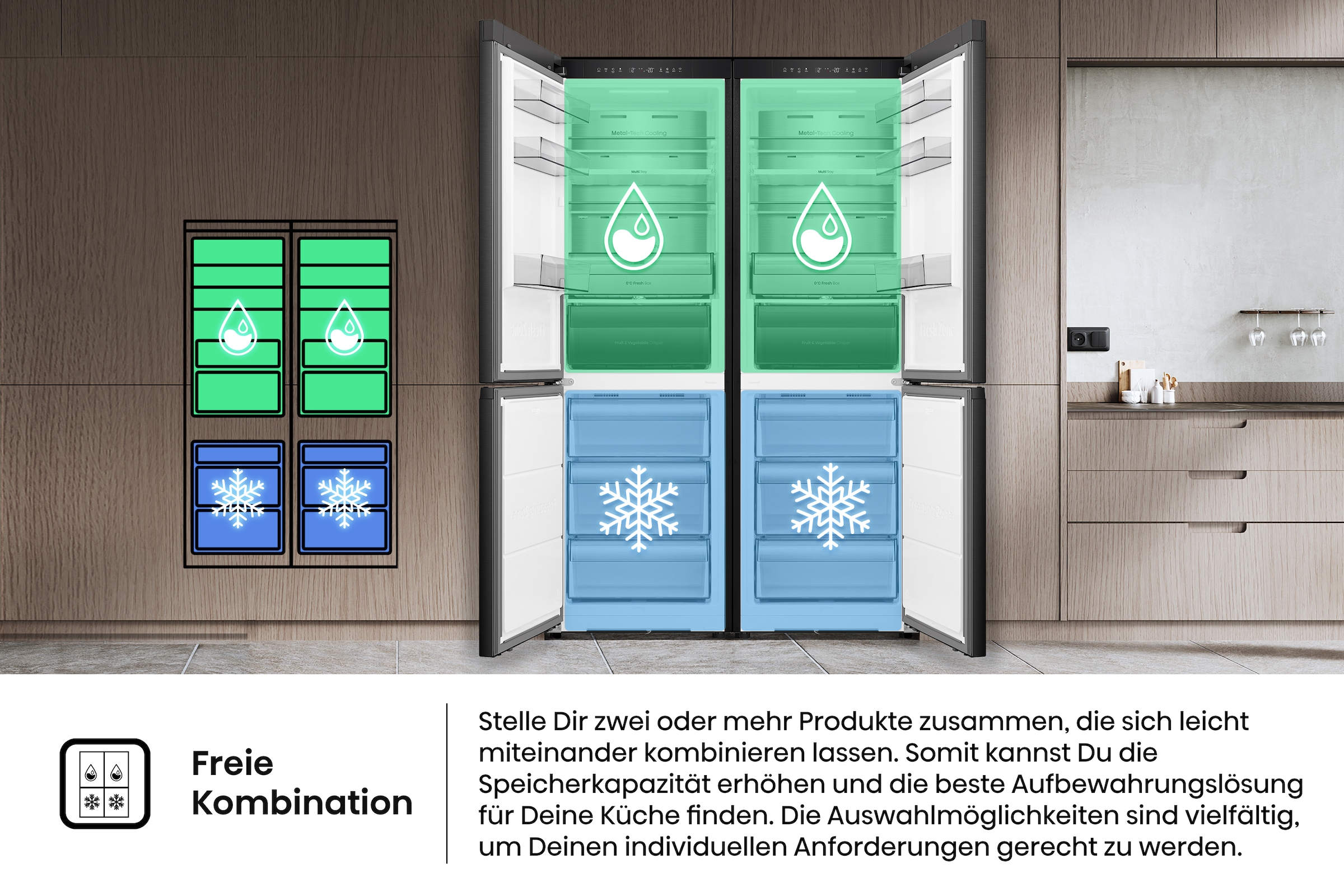 Hisense Kühl-/Gefrierkombination »RB3K330SAFC« 185,6 cm hoch 59,5 cm breit Total NoFrost