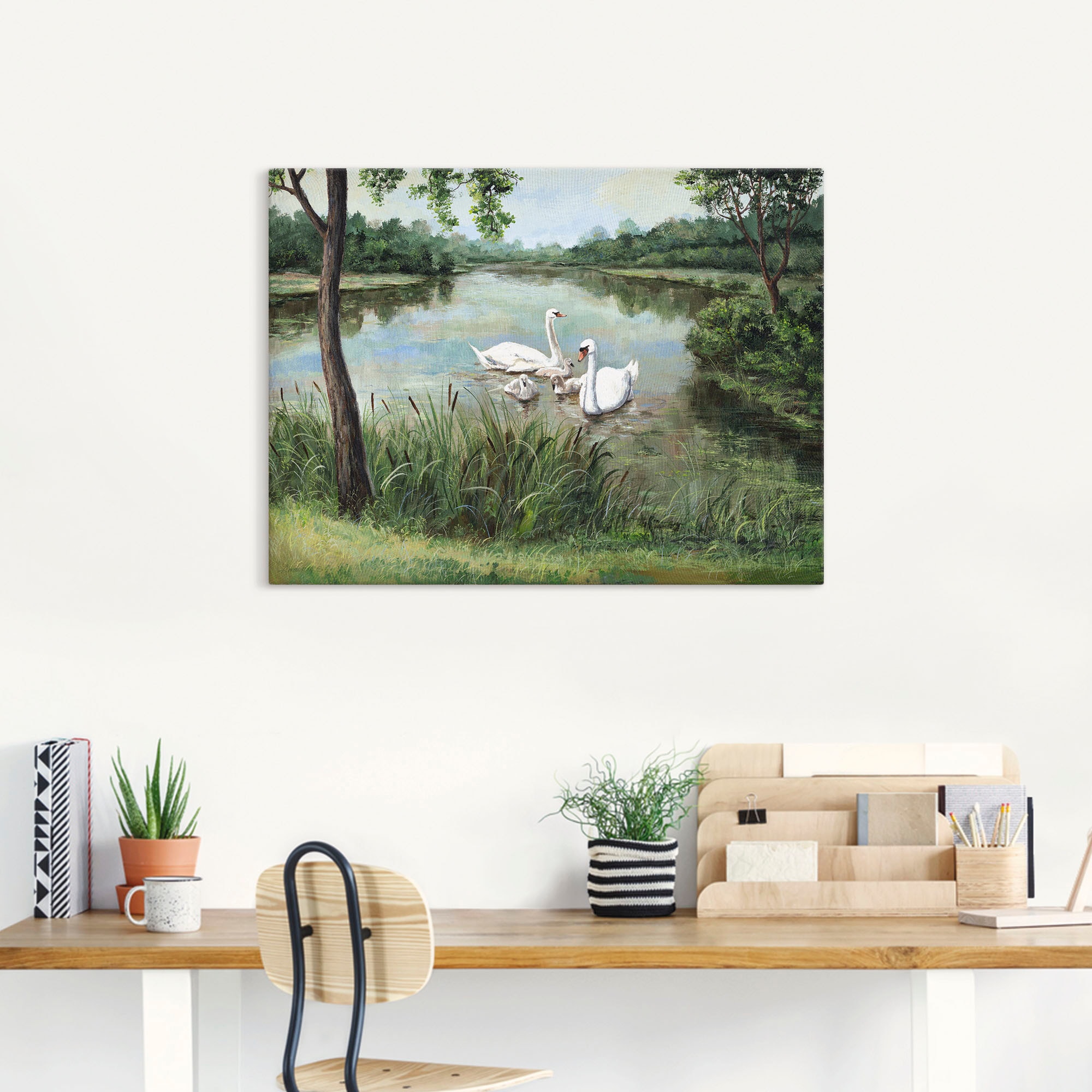 Artland Wandbild »Schwäne«, Vögel, (1 St.), als Alubild, Outdoorbild, Leinwandbild, Poster in verschied. Größen