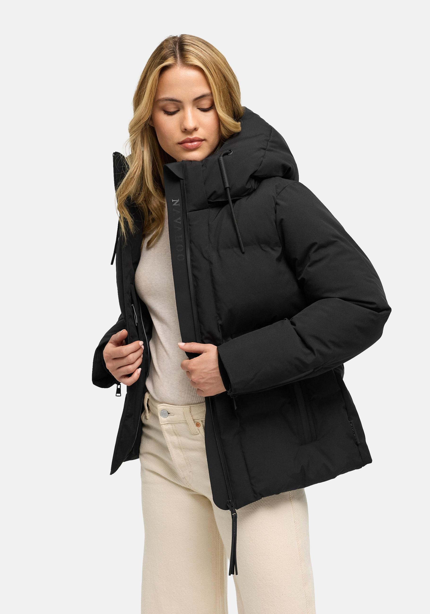 Navahoo Outdoorjacke "Wolkentanz XIV" mit Kapuze Kurze Damen Steppjacke mit abnehmbarer Kapuze