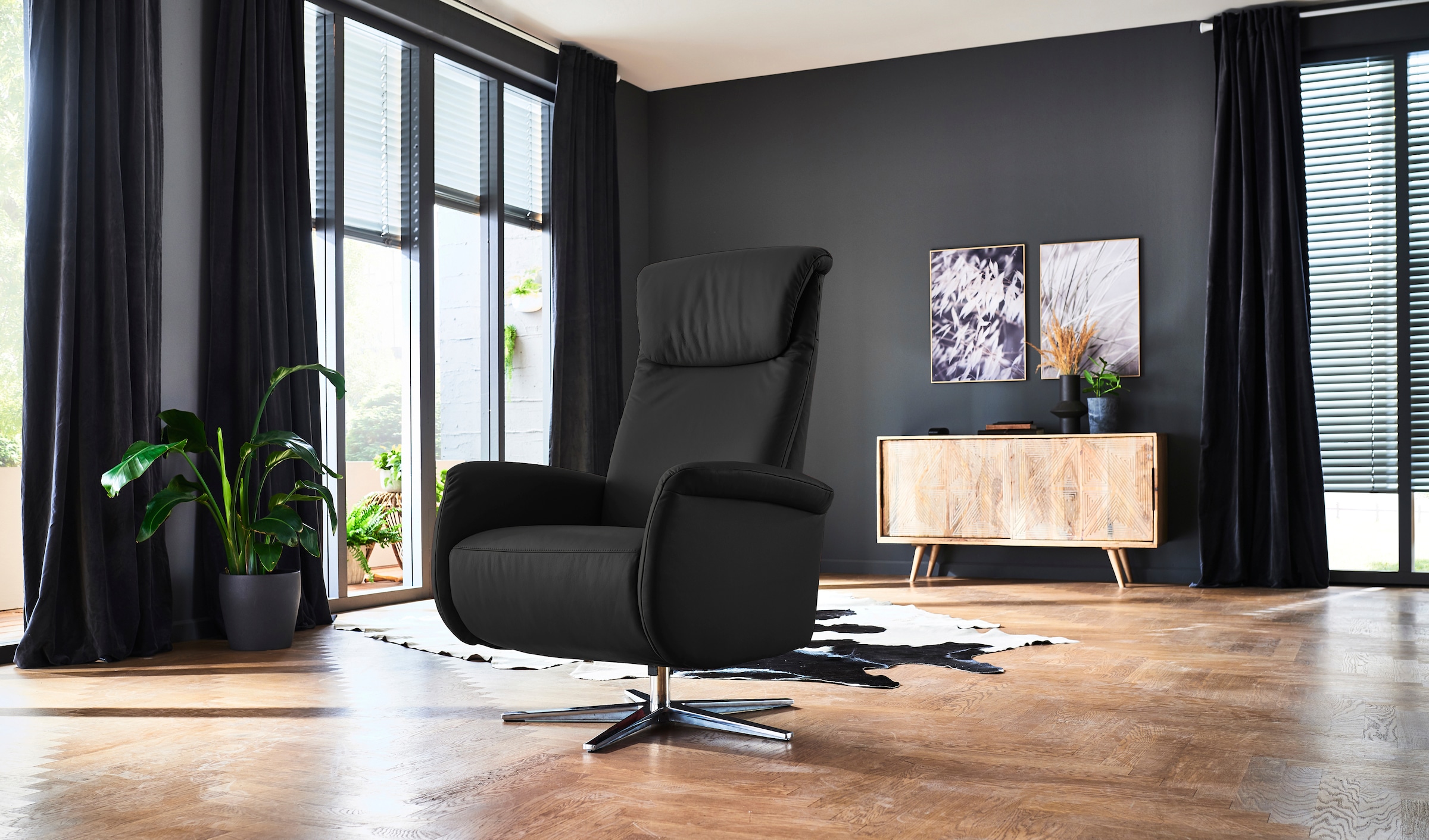 Home affaire Relaxsessel "Cartore Chromfuß, mit manueller oder motorischer günstig online kaufen