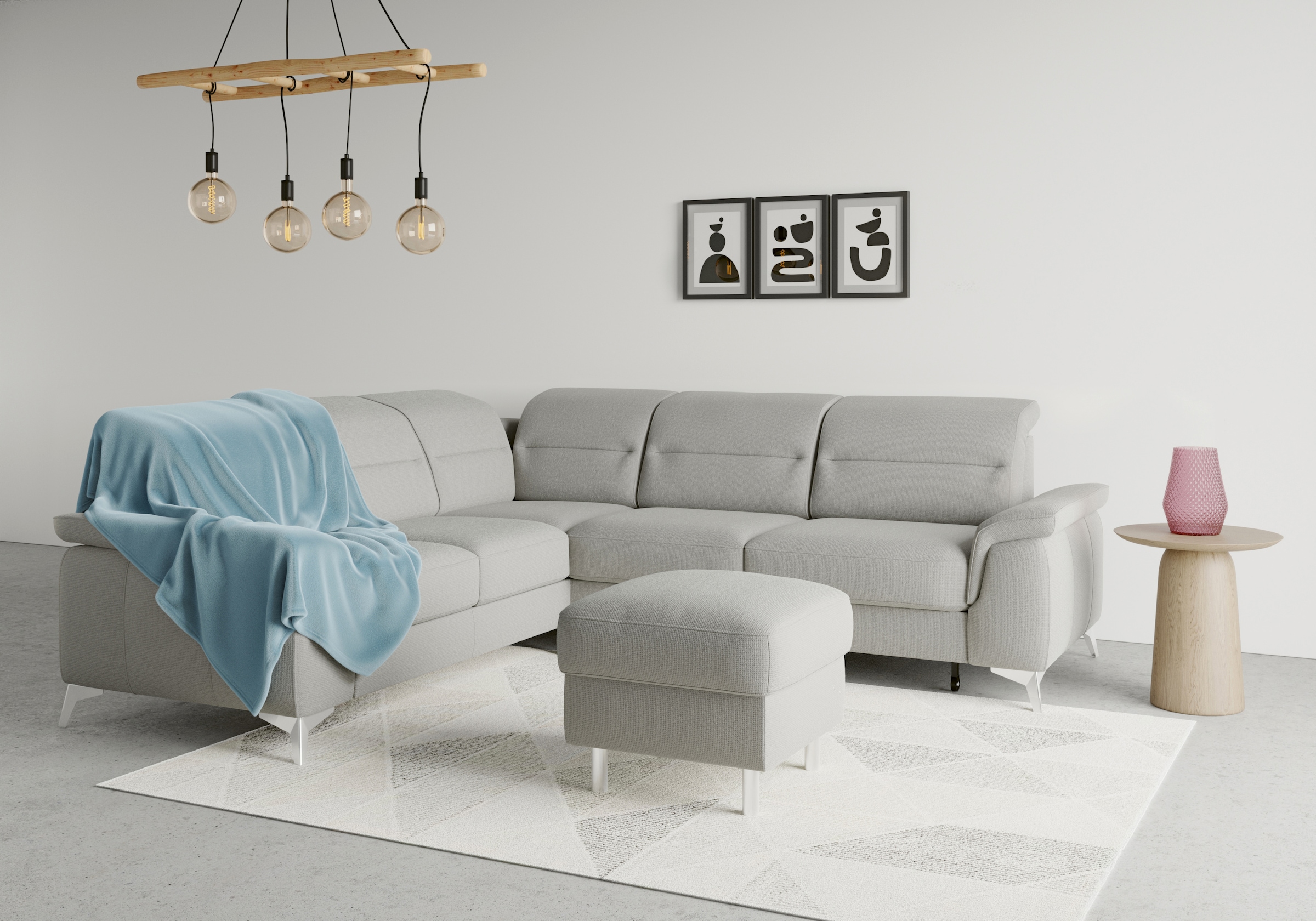 sit&more Ecksofa "Sinatra L-Form" optional mit Kopfteilverstellung und Armteilfunktion