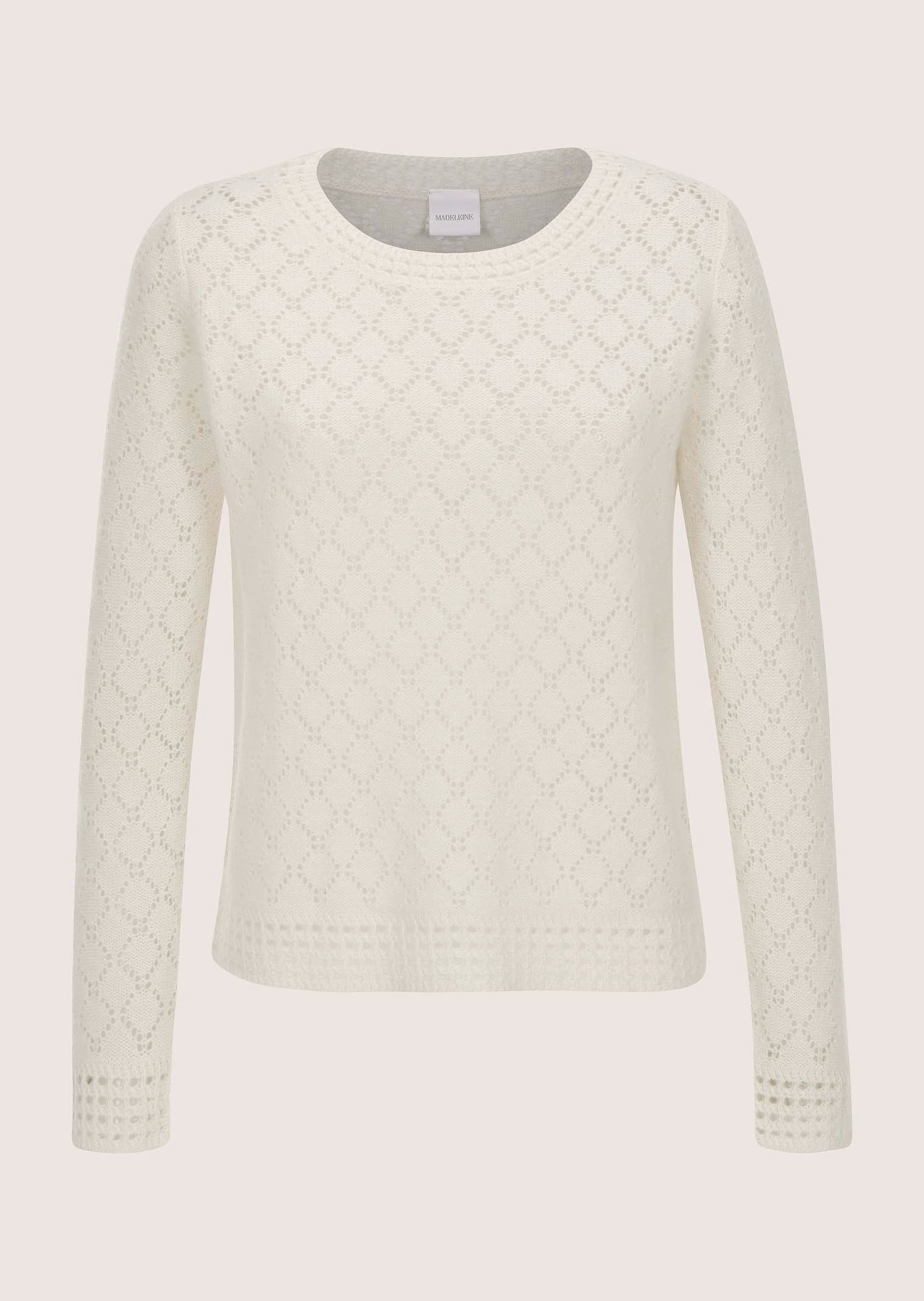 MADELEINE Longpullover "Kaschmirpullover Sommerpulli mit Ajourmuster" Gehäk günstig online kaufen