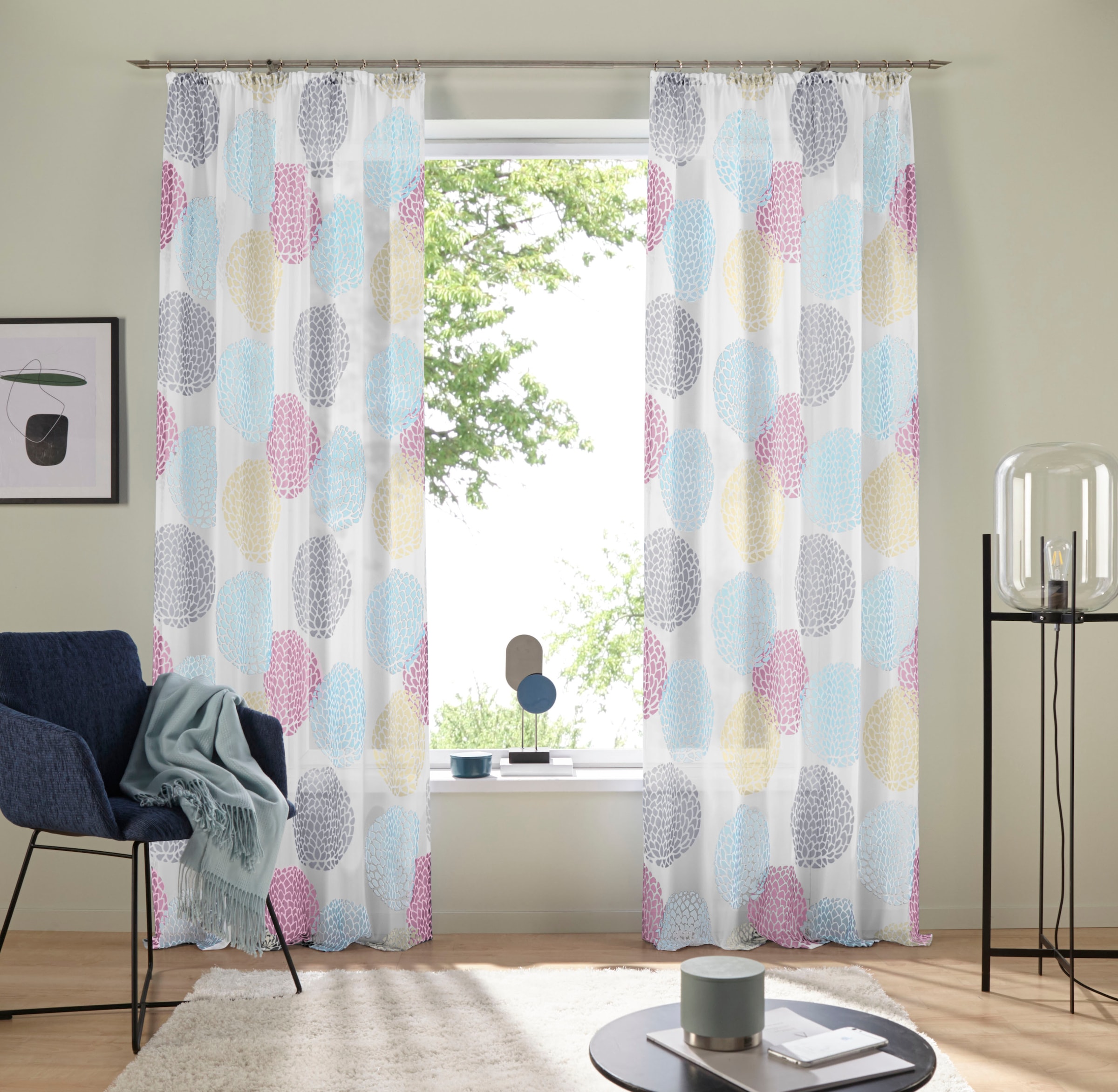 my home Gardine "Belem" Kräuselband 1 Stk. tlg. 1 bzw. 2 Schals, Vorhang, F günstig online kaufen