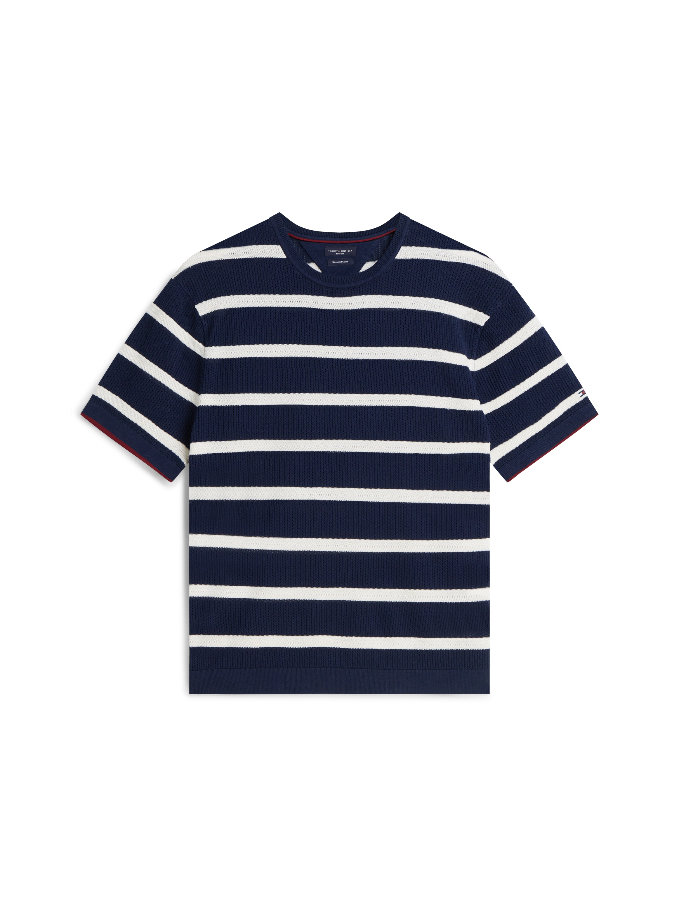 Tommy Hilfiger Kurzarmpullover »DC KNITTED TEXTURE BRETON STRIPE«