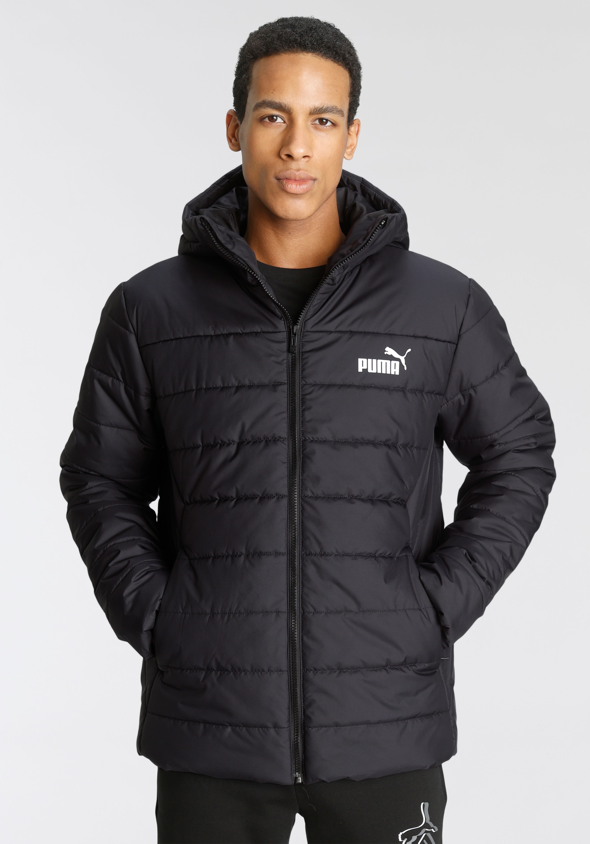 PUMA Steppjacke "ESS HOODED PADDED JACKET", mit Kapuze