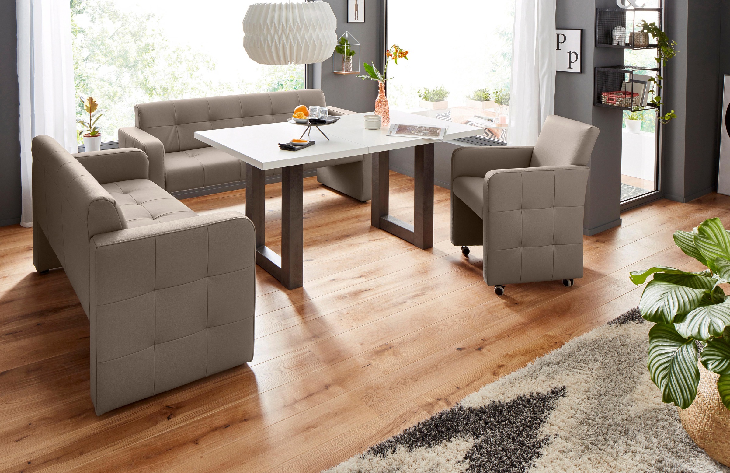 exxpo - sofa fashion Polsterbank »Barista Küchensofa, Sitzhöhe 49cm, kompakte Stellmaße«, Frei im Raum stellbar