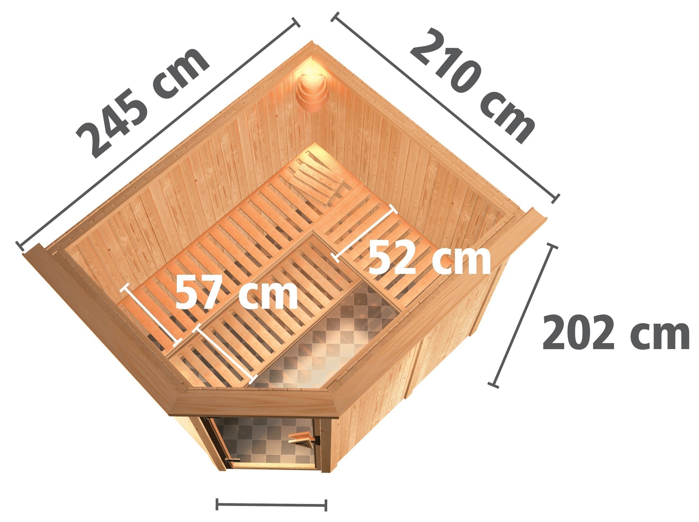 Karibu Sauna »Marit« Set,  ohne Ofen