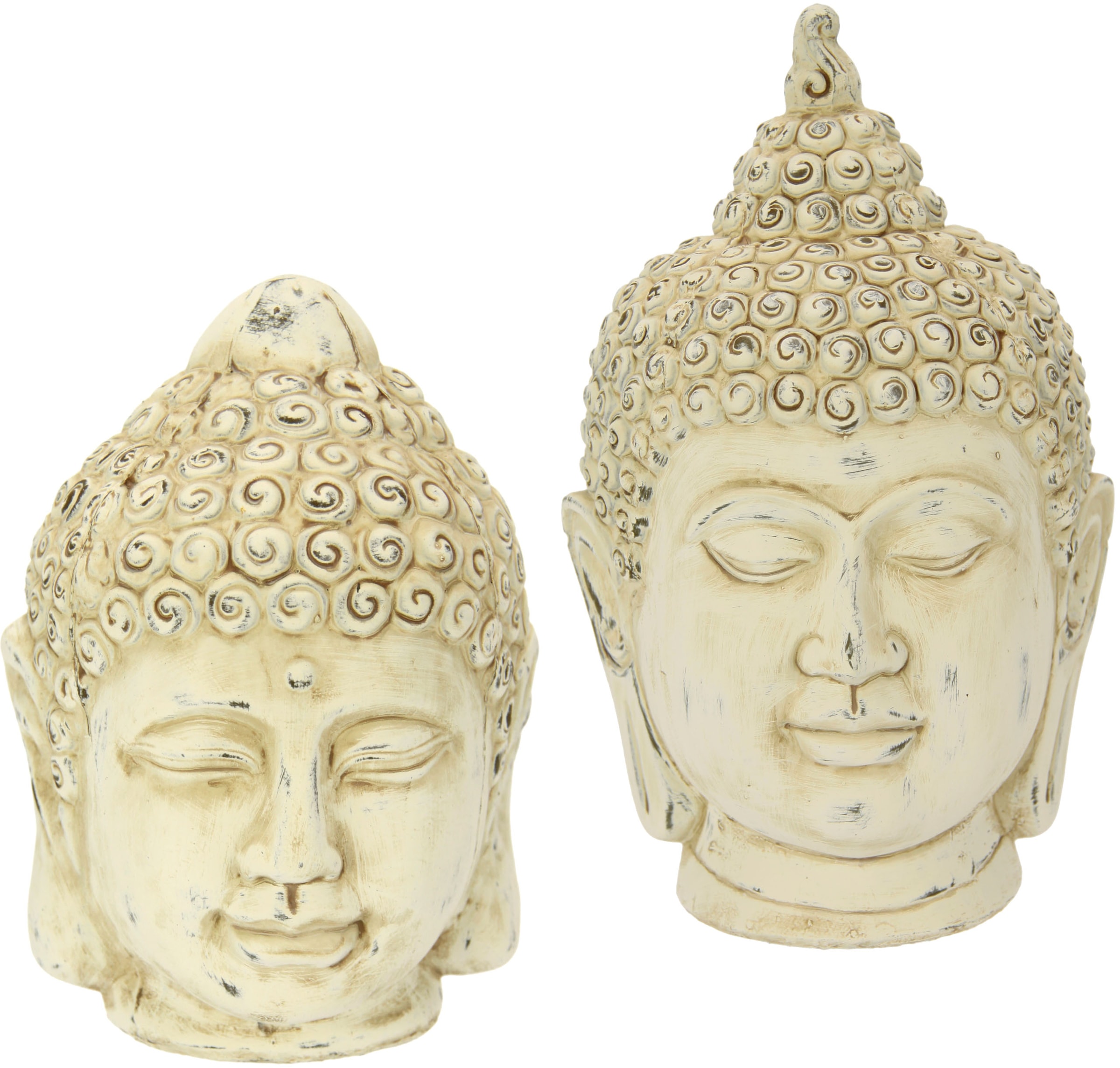 I.GE.A. Dekofigur »Buddha-Kopf«, 2er Set