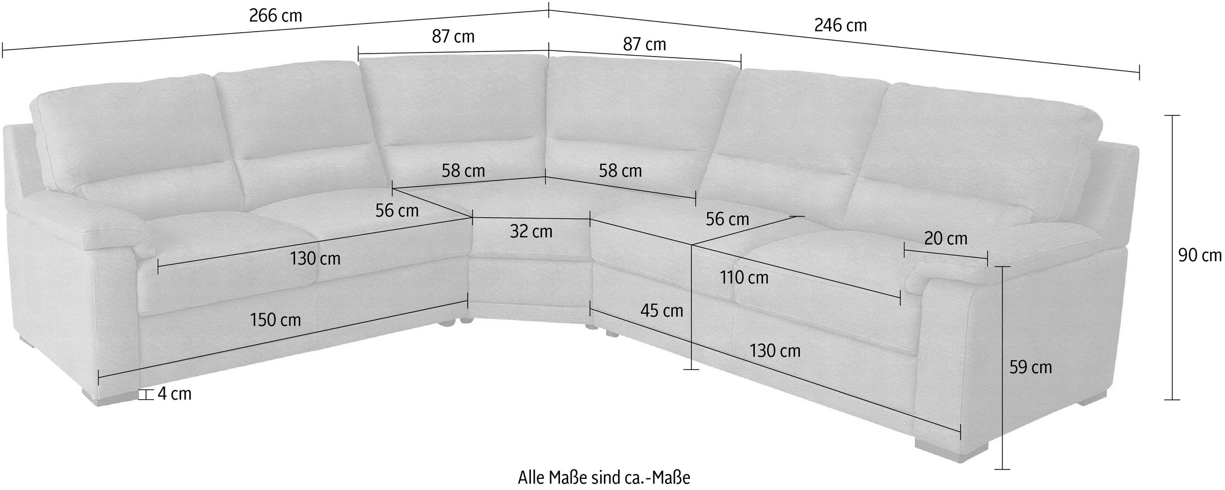 Egoitaliano Ecksofa »Doris, modernes Designerecksofa in hochwertigen Microfaserqualitäten«, edle Detailverarbeitung, wahlweise fleckenabweisend oder in Lederoptik