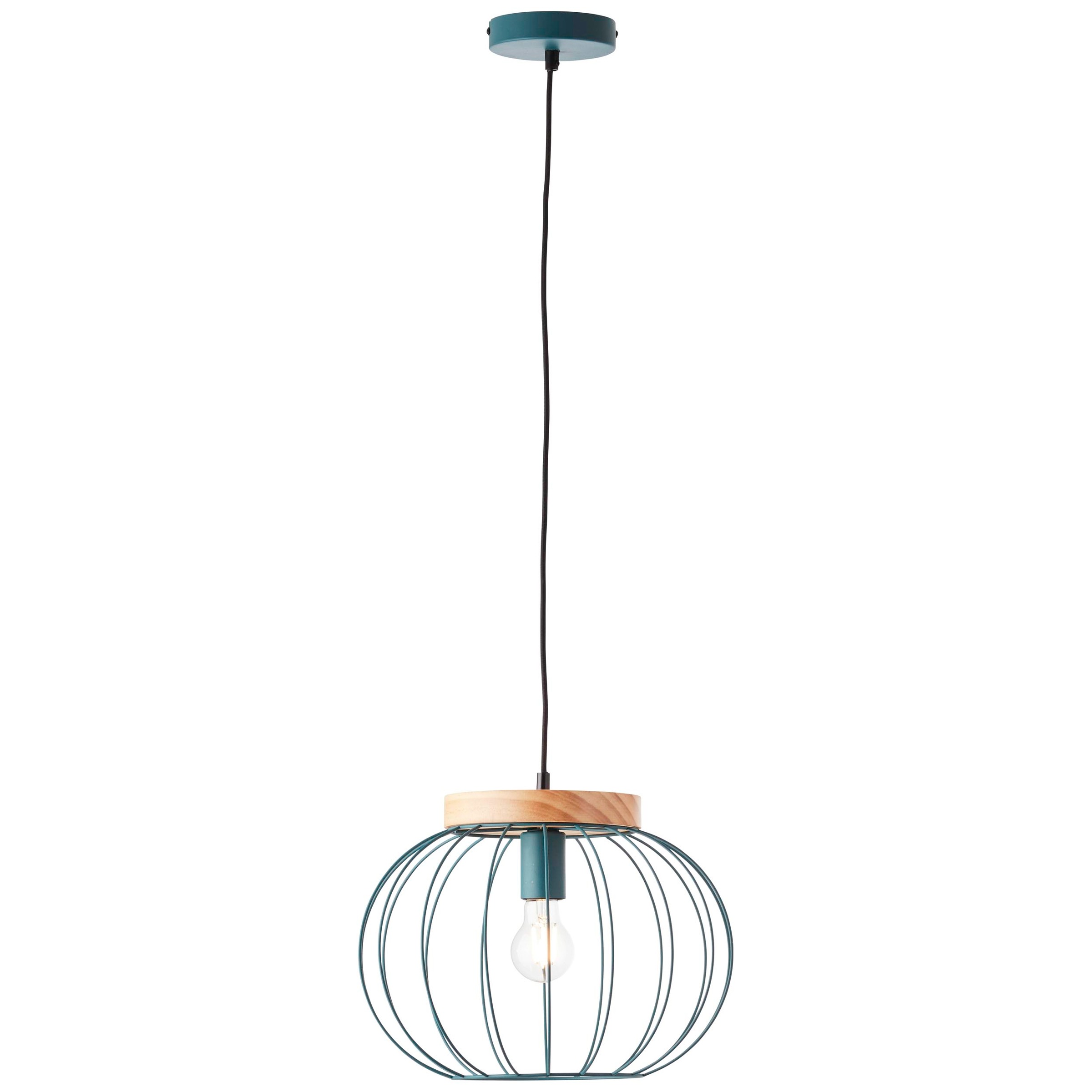 BRILLIANT Pendelleuchte "Sorana", 1, Ø 35,5cm H: 130cm, 1 Stk., blau, Esszimmer, Leuchten, Hängeplampe, 130 cm Höhe, Ø 35,5 cm, E27, kürzbar,