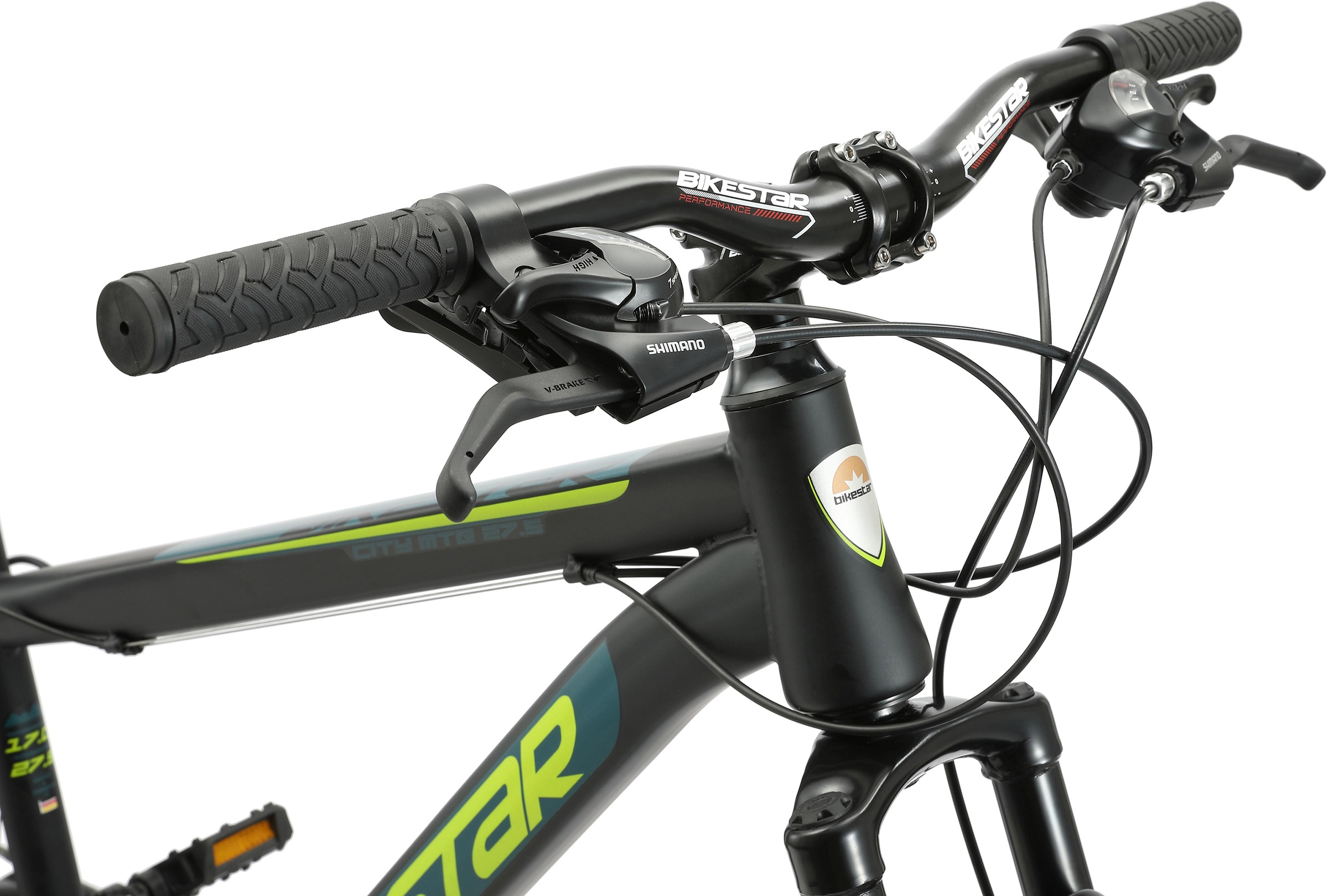 Bikestar Mountainbike, 21 Gang, Shimano, RD-TY300 Schaltwerk, Kettenschaltung, für Damen und Herren, Kettenschaltung