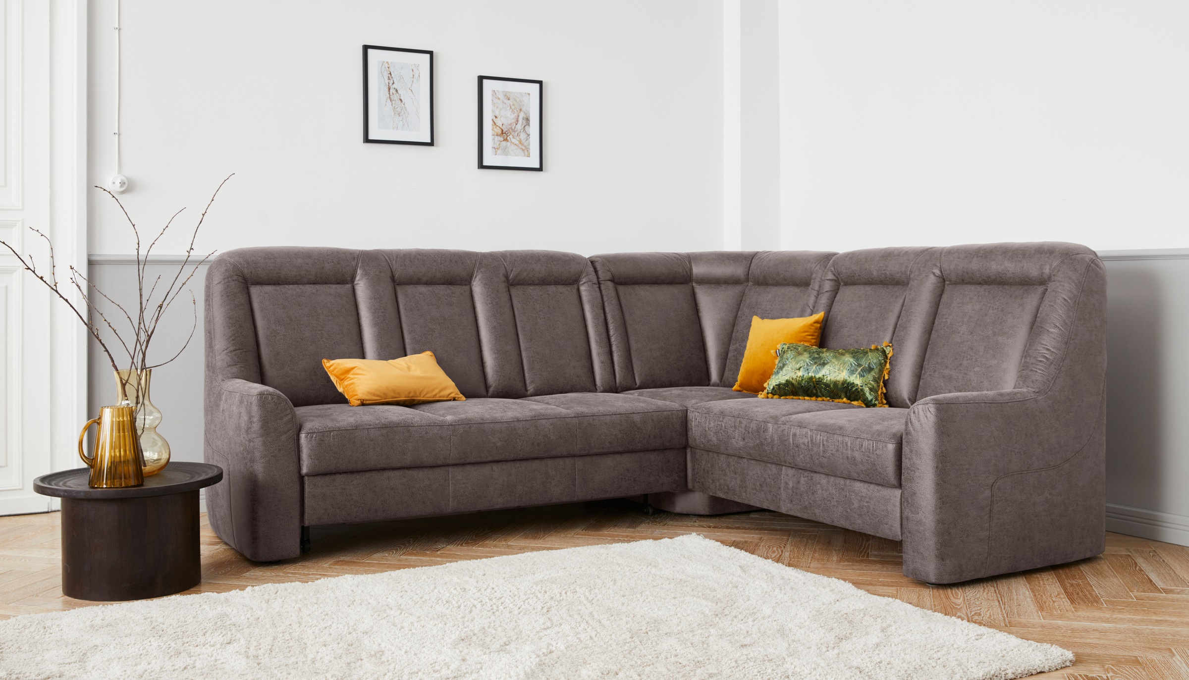 sit&more Ecksofa »Melissa L-Form«, klassisches Polsterprogramm, wahlweise Bettfunktion und Schubkasten