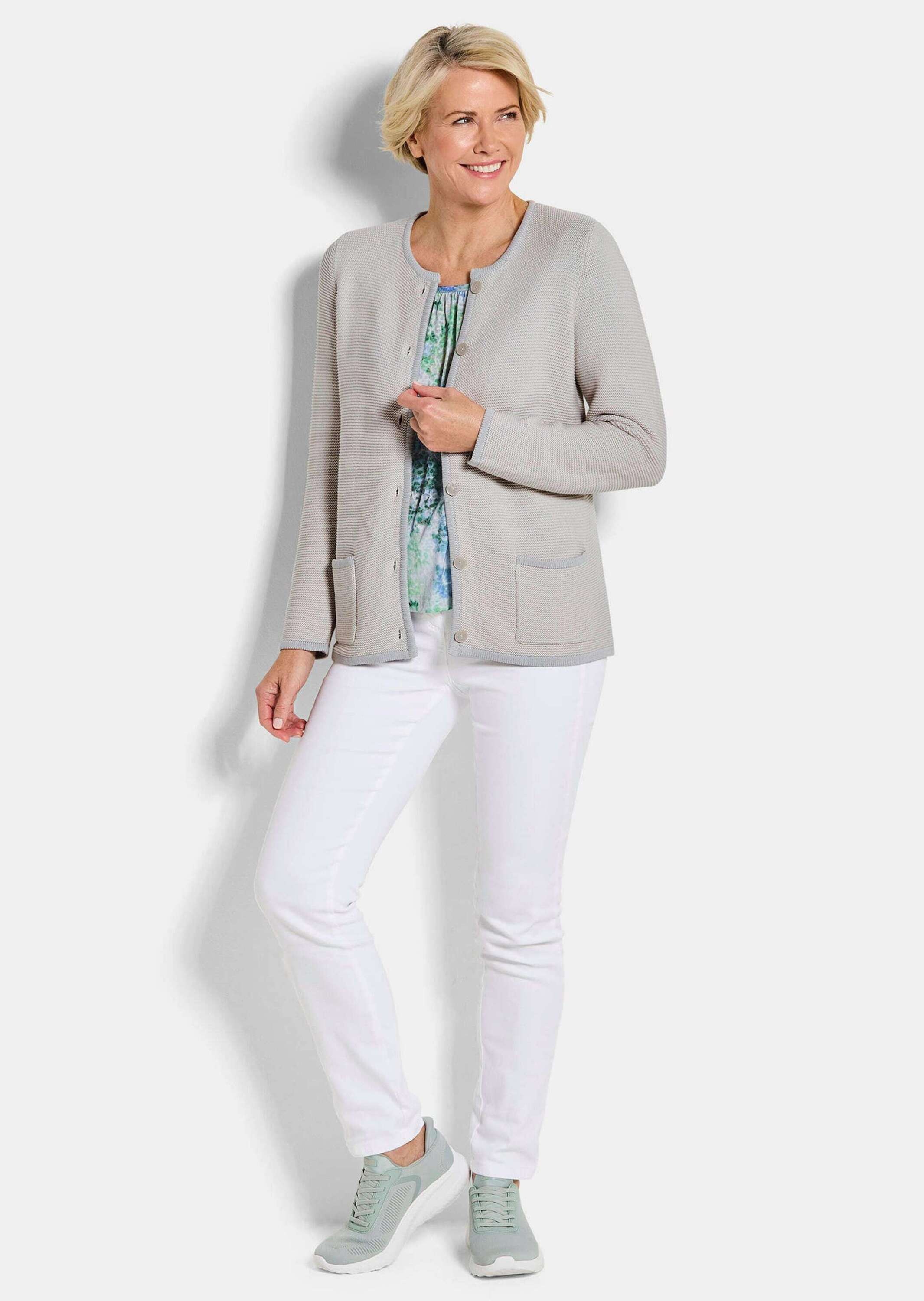 GOLDNER Strickjacke "Elegante Strickjacke mit Taschen" Knöpfe in Perlmutopt günstig online kaufen