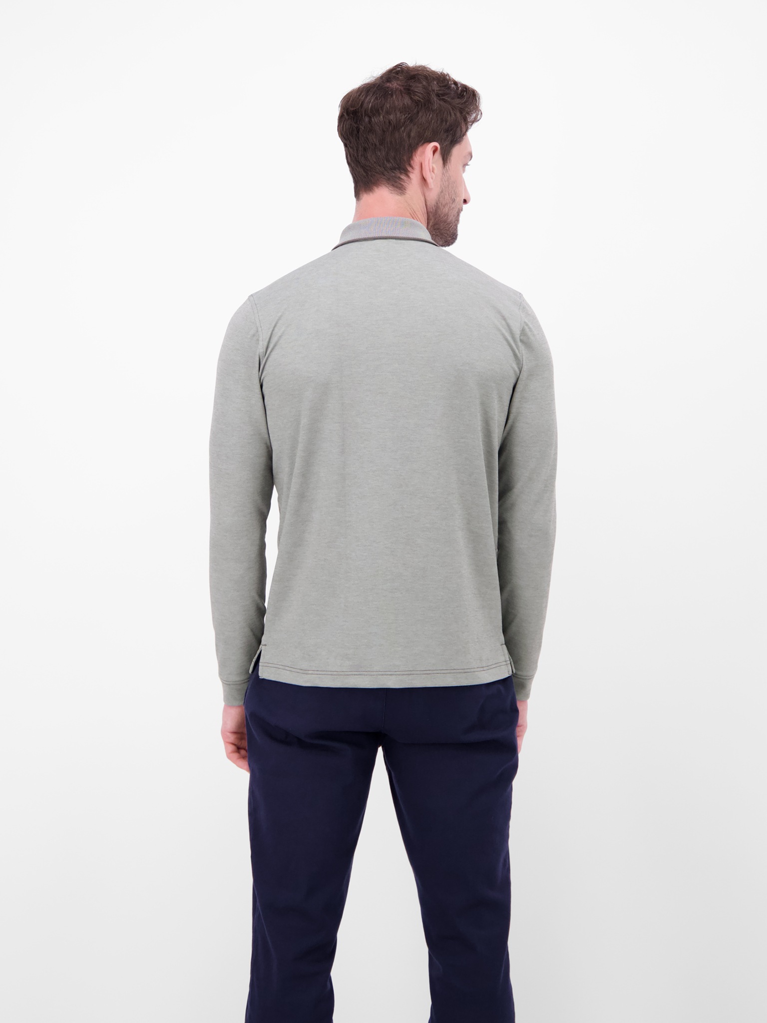 LERROS Langarm-Poloshirt mit Brusttasche und Logo-Badge