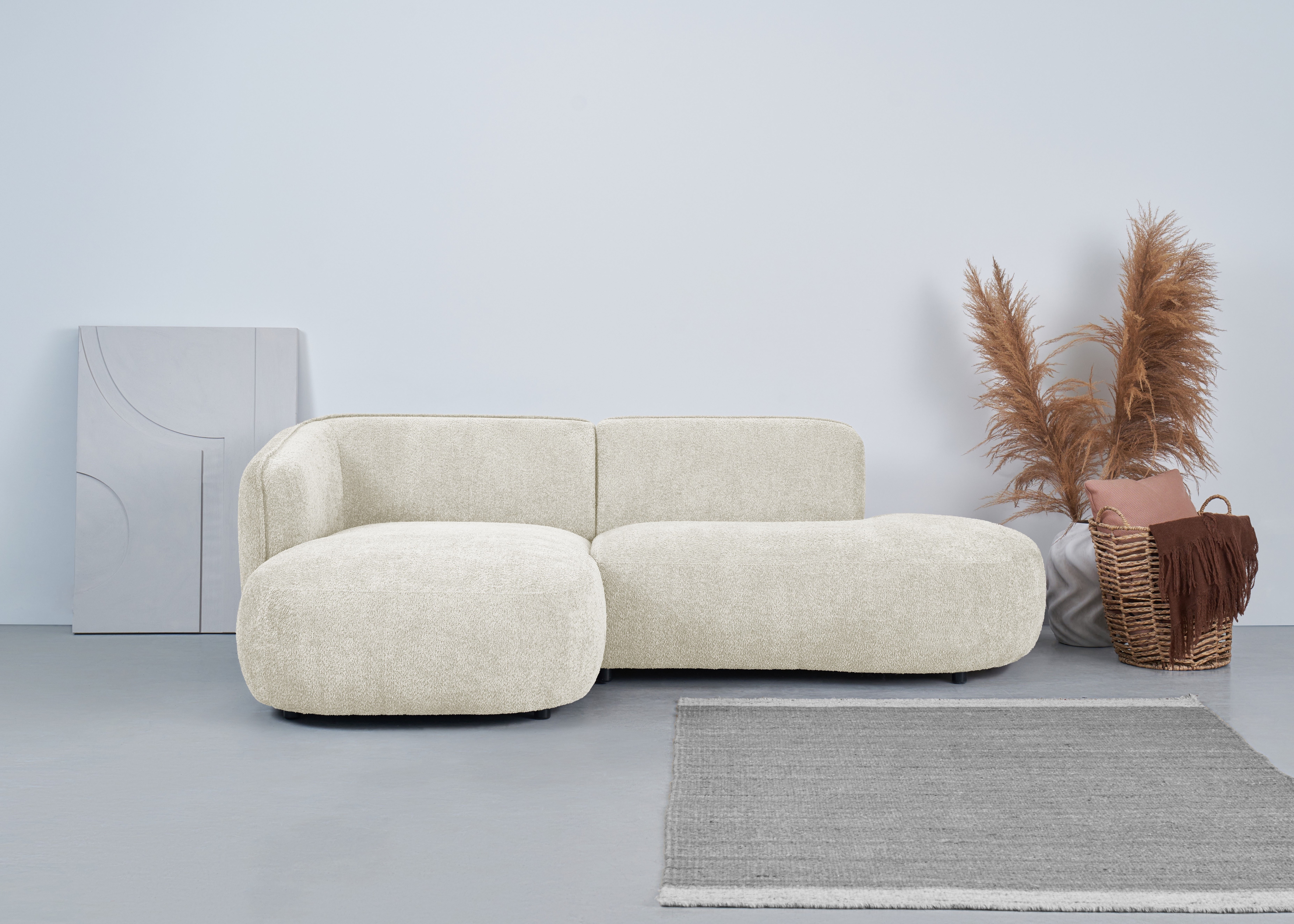 OTTO home Ecksofa "OSTRUP Rundsofa, L-Form, Naturtöne, Boucle oder Chenille" Breite 278 cm, organische Form mit sanften Rundungen
