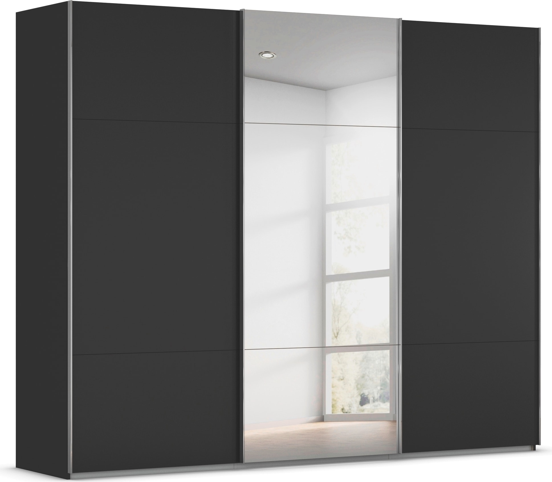 rauch Schwebetürenschrank "Kleiderschrank Schrank Garderobe Schlafzimmerschrank CONTIDO" 3 verschiedene Ausstattungen BASIC/CLASSIC/PREMIUM (inkl. SOFT-CLOSE), aus hochwertigem Material in 6 Breiten 2 Griff-Farben MADE IN GERMANY