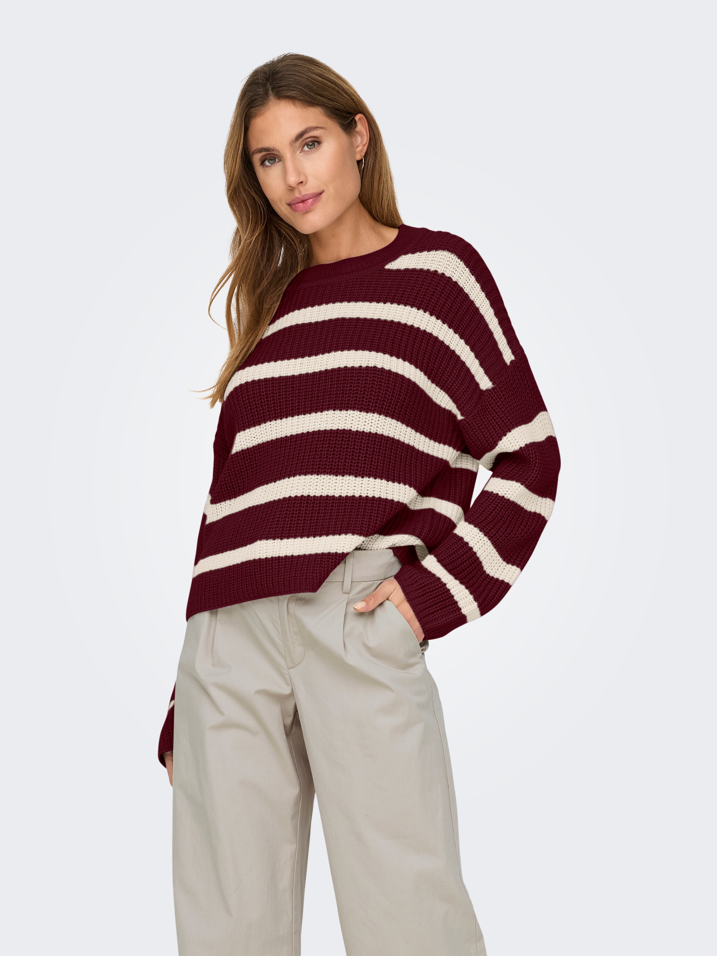 JDY Strickpullover "JDYJUSTY L/S STRIPE PULLOVER KNT NOOS" günstig online kaufen