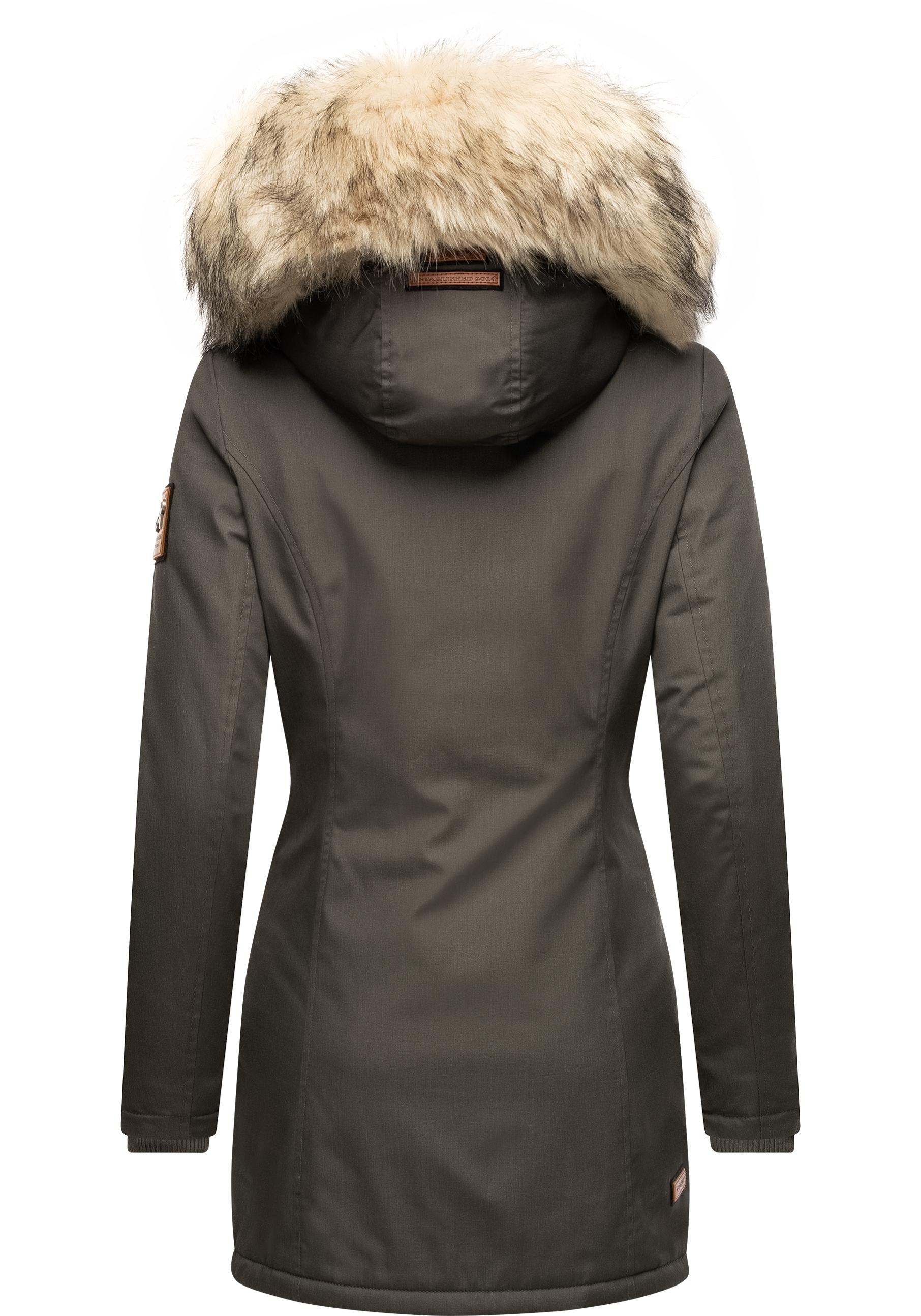 Navahoo Wintermantel »Cristal«, stylischer Damen Winterparka mit Kunstfell-Kapuze