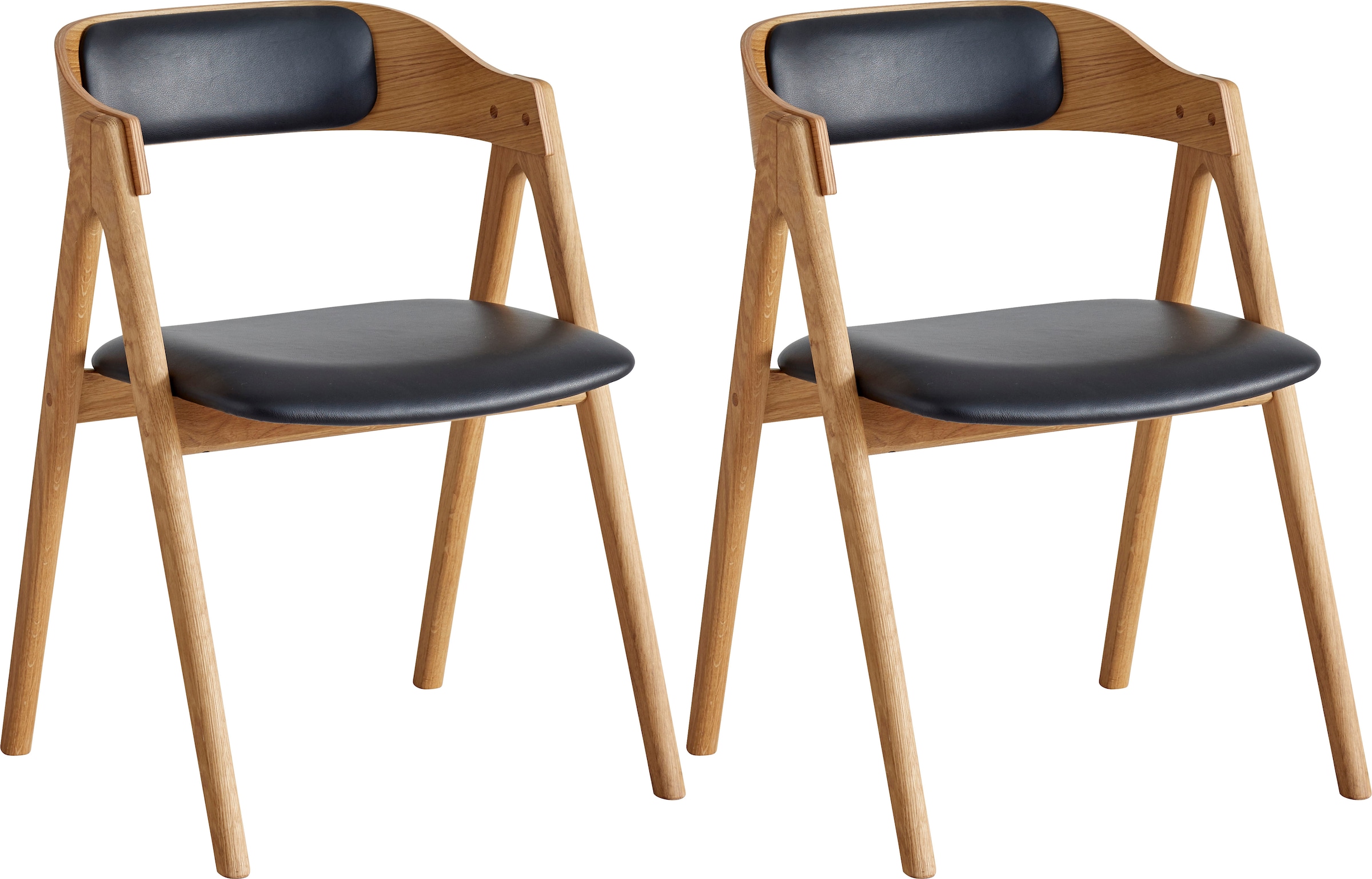 Hammel Furniture Holzstuhl »Findahl by mit (Set), | Massivholz, Sitz Hammel St., Rückenpolster Leder aus BAUR Mette«, und 2 bestellen