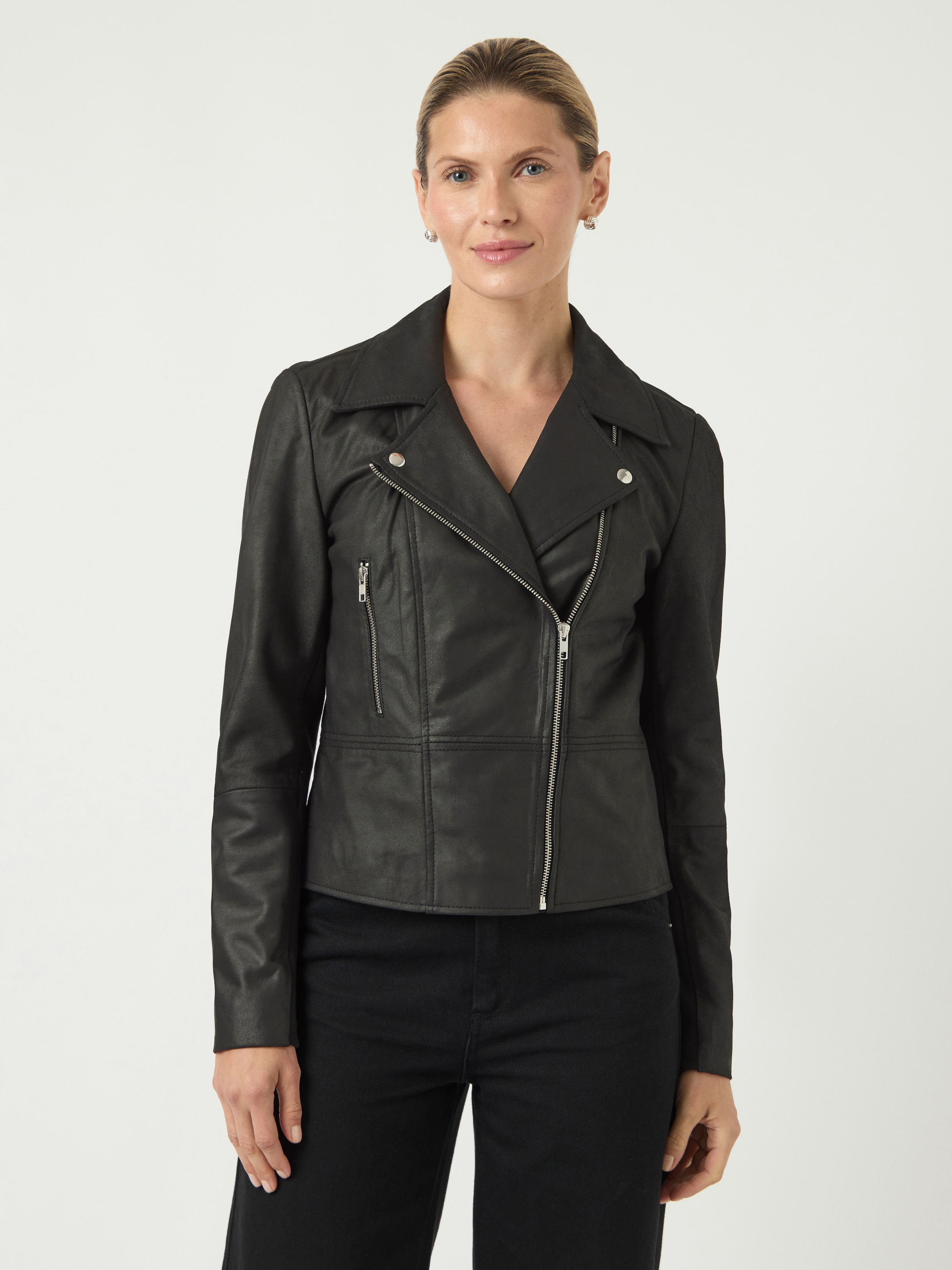 Y.A.S Lederjacke "YASSOPHIE LEATHER JACKET" mit Biker Details günstig online kaufen