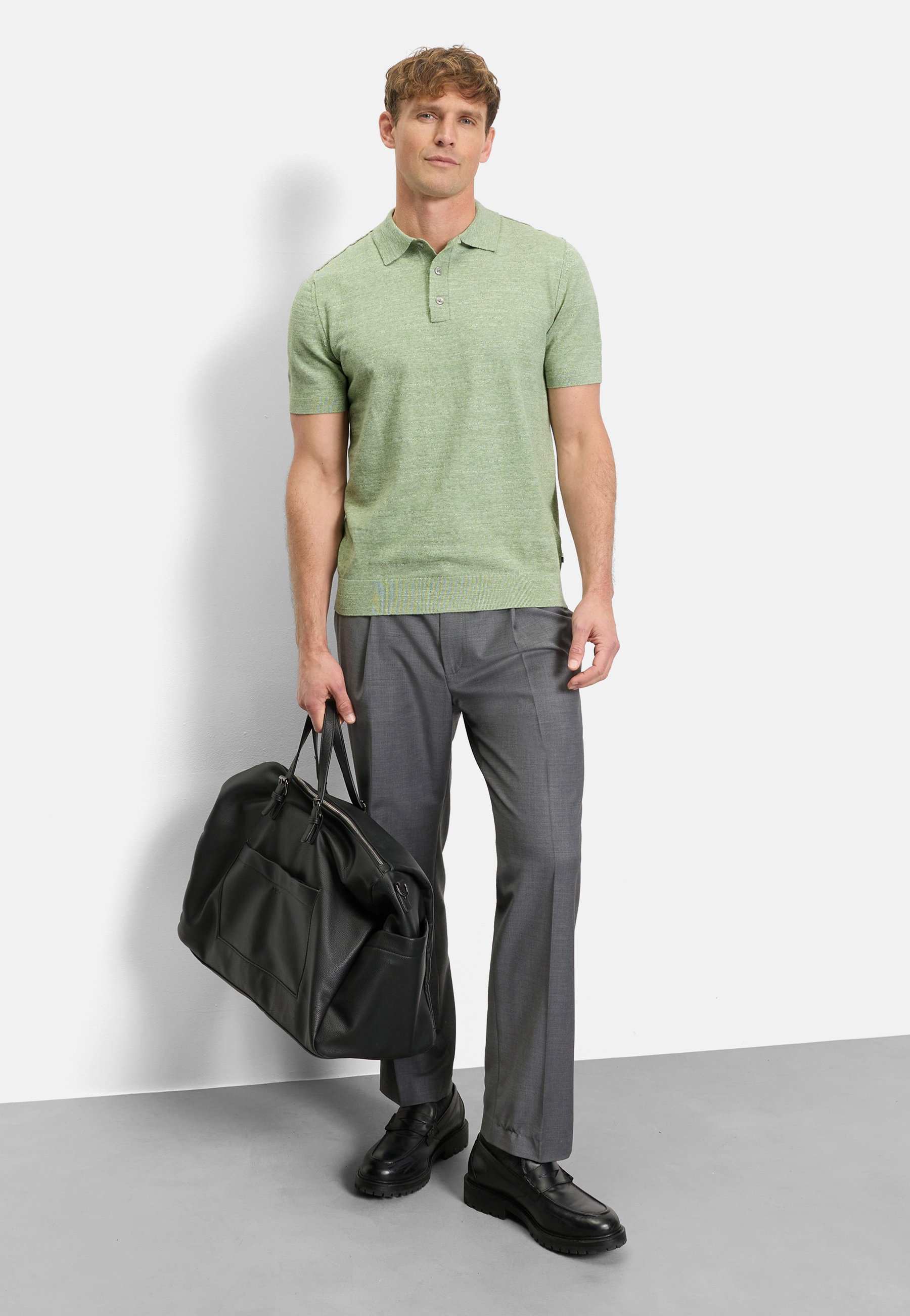 Poloshirt OLYMP "OLYMP Casual Strick", Herren, Gr. XL, mint, 84% Baumwolle, 16% Polyamid, Shirts 2