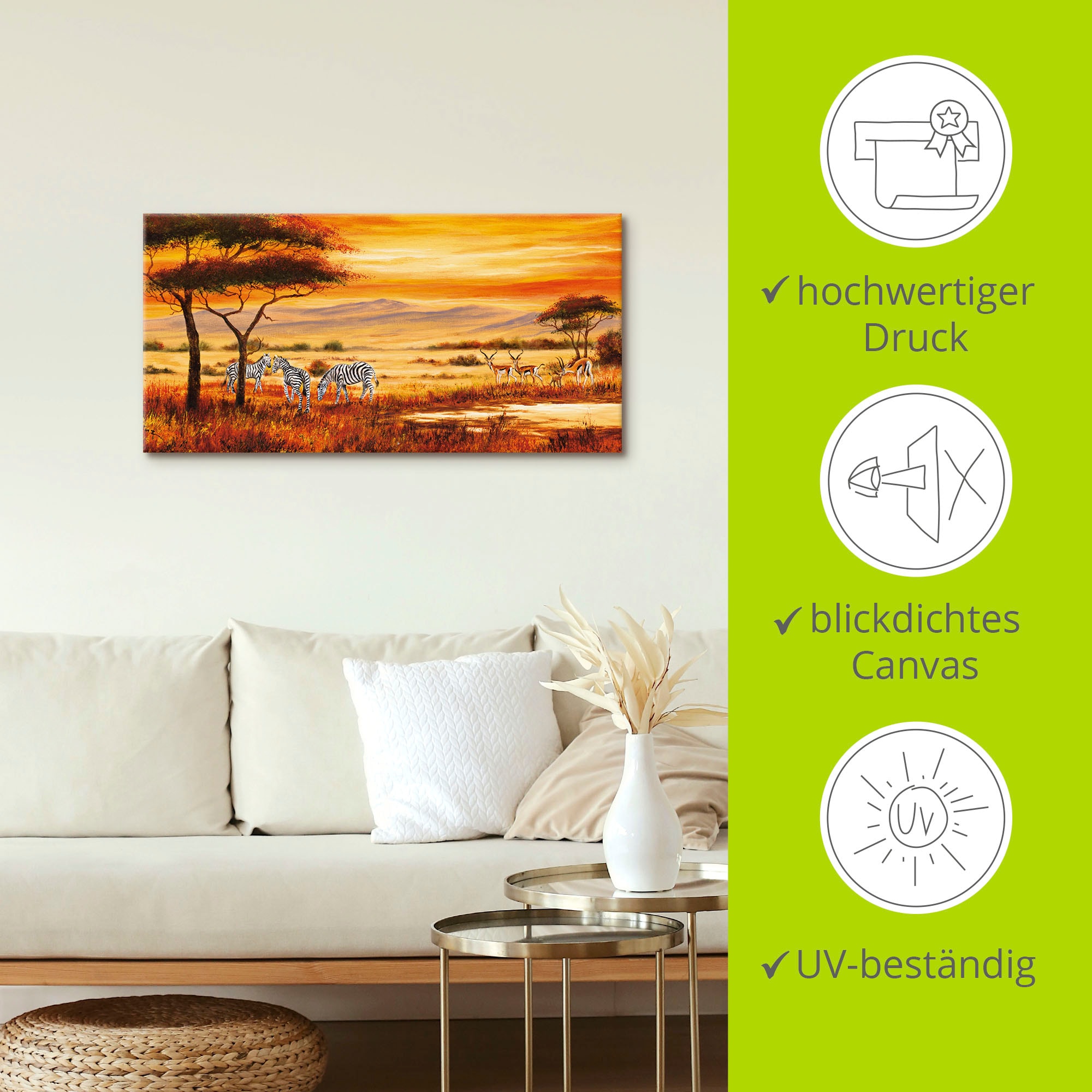 Artland Wandbild »Afrikanische Landschaft I«, Afrika, (1 St.), als Leinwandbild, Poster, Wandaufkleber in verschied. Größen