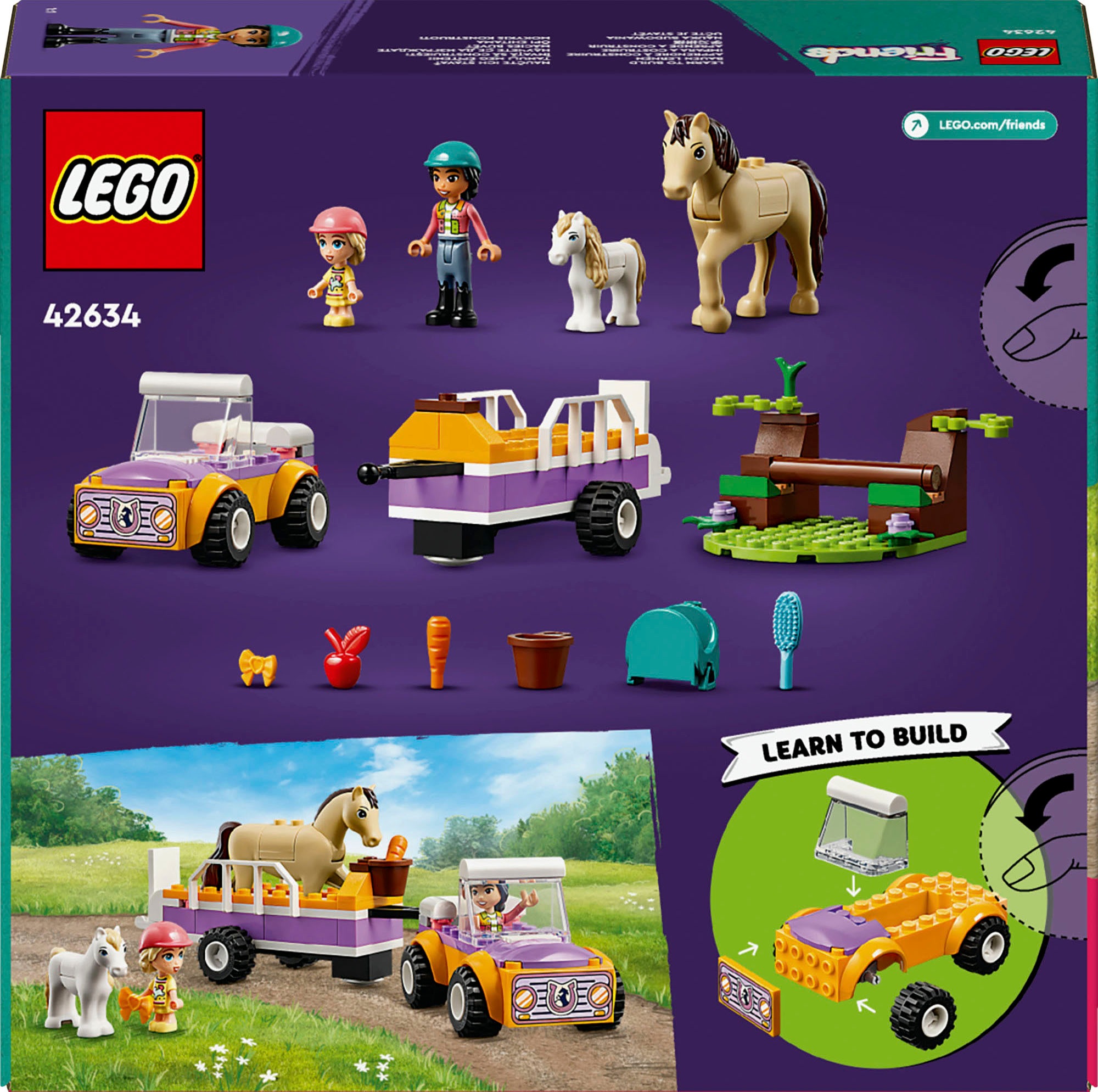 LEGO® Konstruktionsspielsteine »Pferde- und Pony-Anhänger (42634), LEGO Friends«, (105 St.), Made in Europe