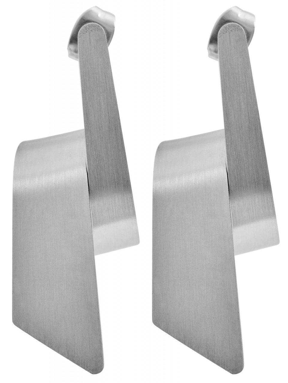 Paar Ohrhänger ADELIA´S "Damen Ohrstecker aus mattem Edelstahl", silber, Ohrringe, Damen, Damen, Edelstahl 2