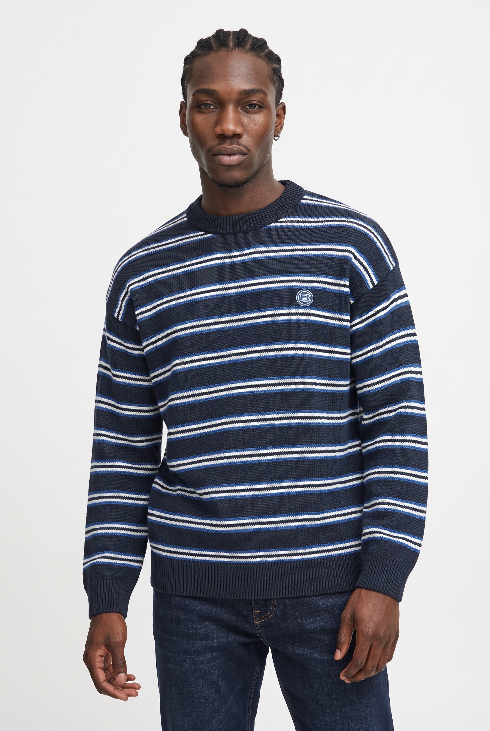 Blend Rundhalspullover "BHCILAS CREW" Baumwolle, relaxed fit