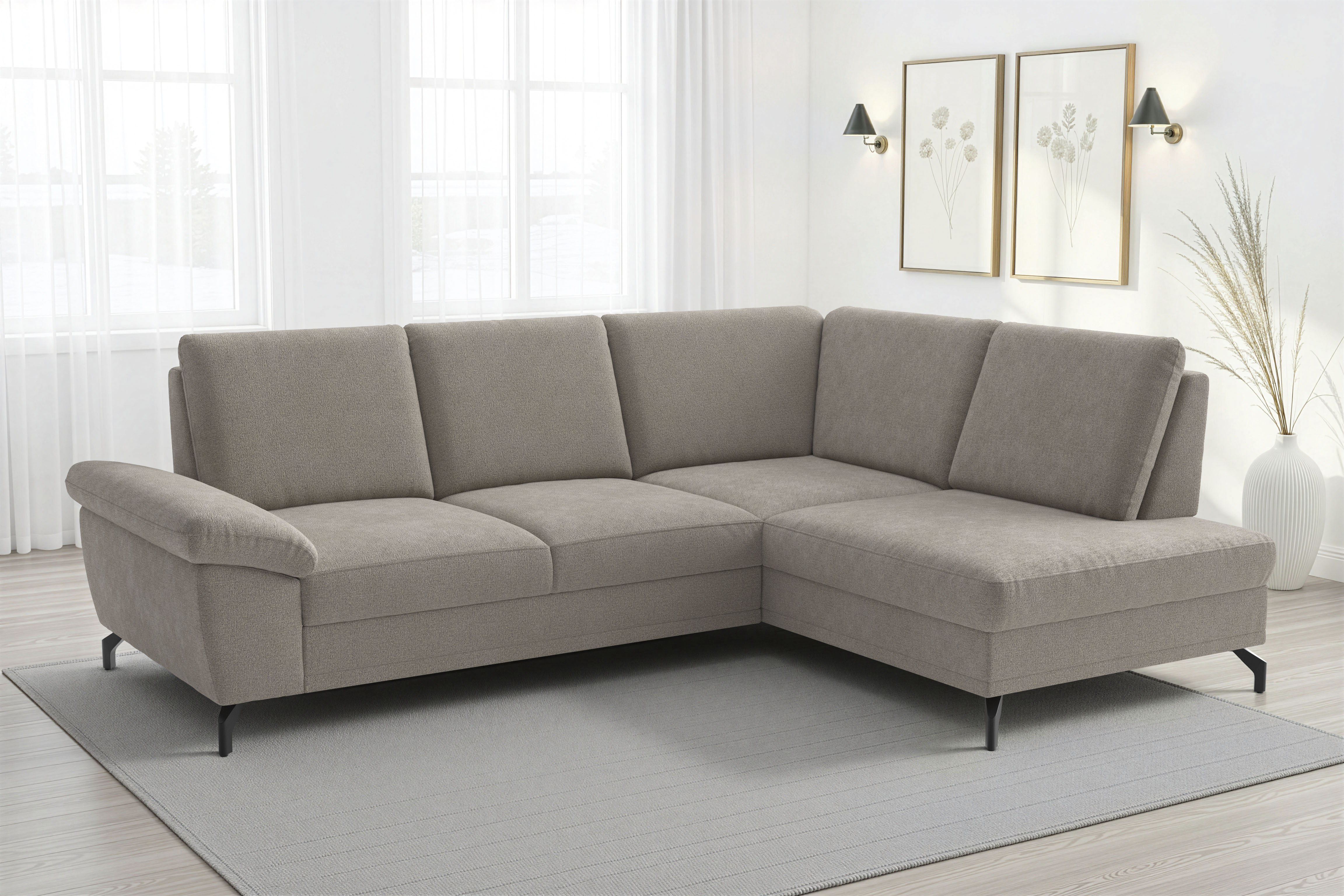 sit&more Ecksofa "Chelsea L-Form, B: 249 cm, Armteil- & Sitztiefenverstellung" optional Schlaffunktion und Bettkasten