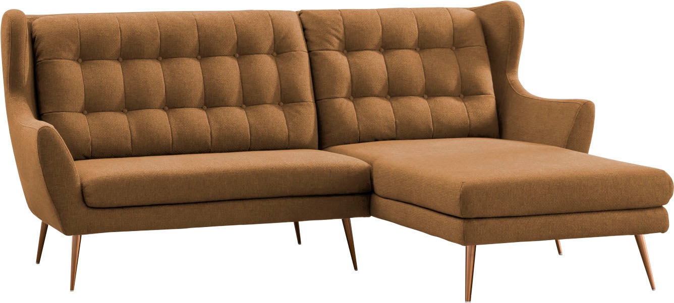 Home affaire Ecksofa "Henry Louanne, L-Form" wahlweise mit Messingfüßen günstig online kaufen