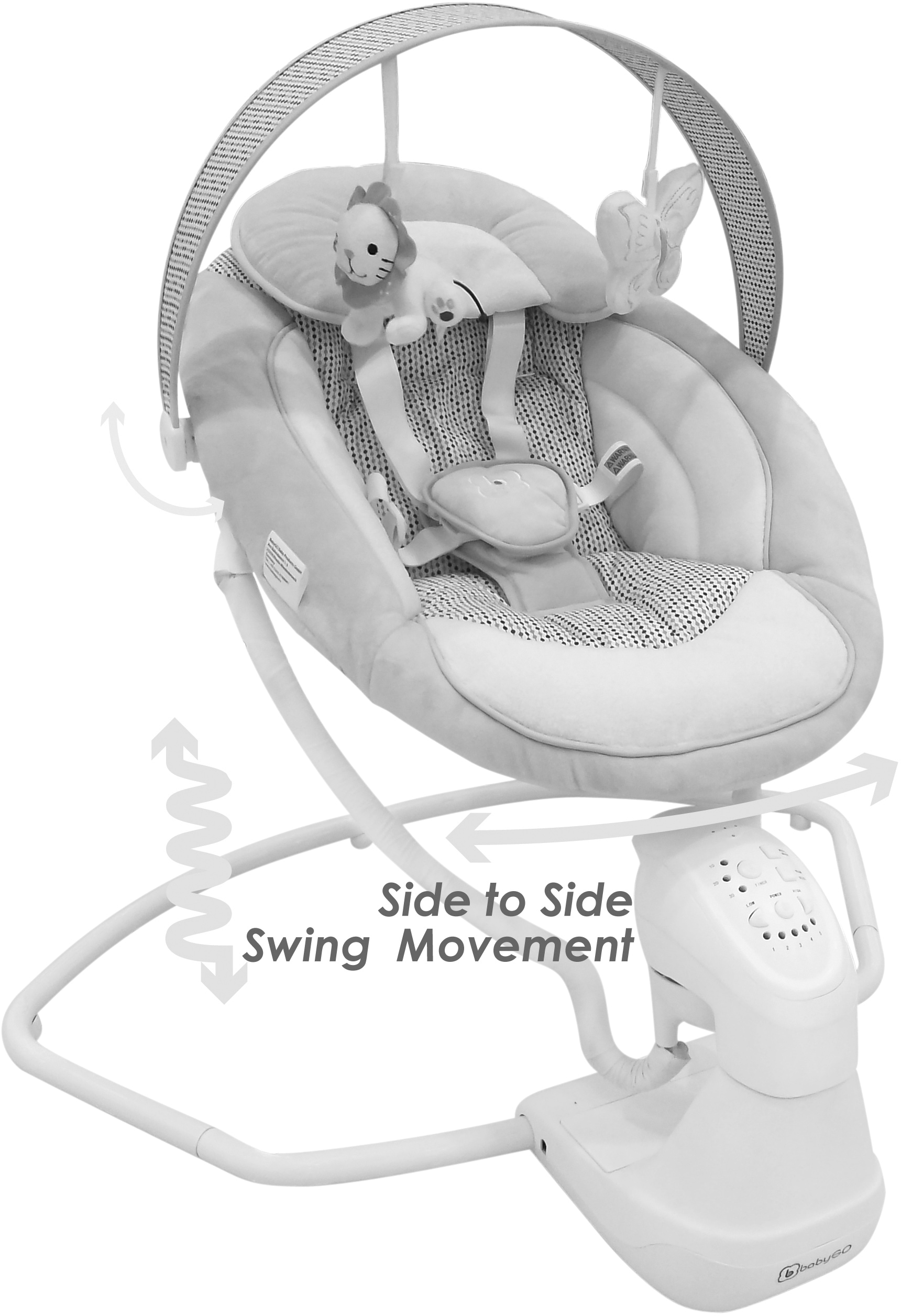 BabyGo Babywippe »Cuddly, grey« bis 9 kg elektrisch, mit Sound