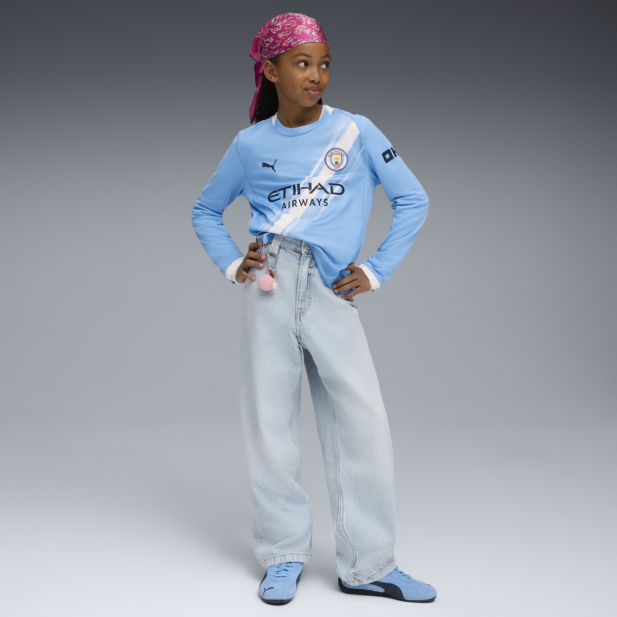 PUMA Trainingsshirt »Manchester City 25/26 Langarm-Heimtrikot Jugendliche«