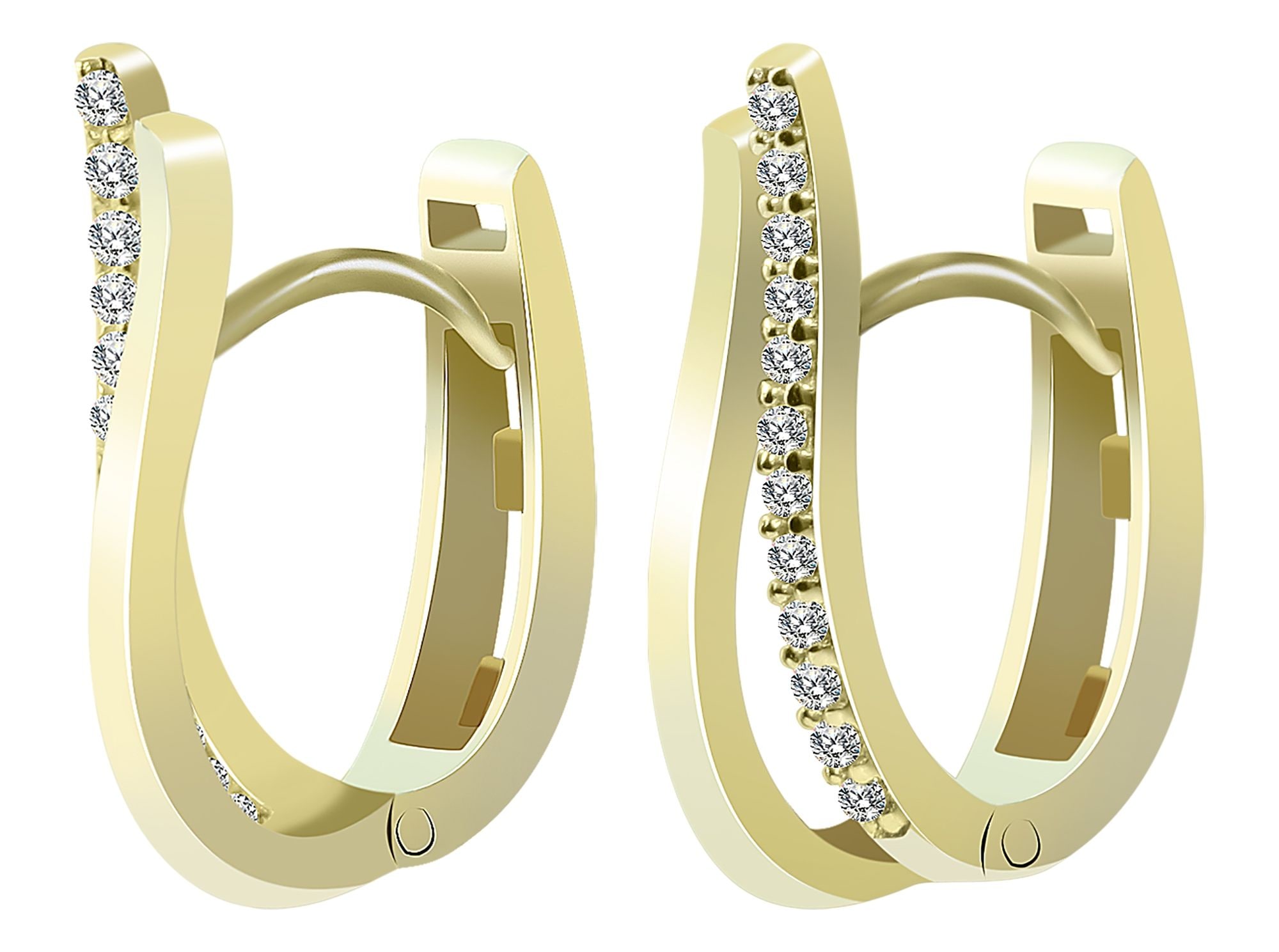 Adelia´s Klappcreolen "Damen Ohrringe – Klappcreole aus 585 Gold mit Zirkon günstig online kaufen