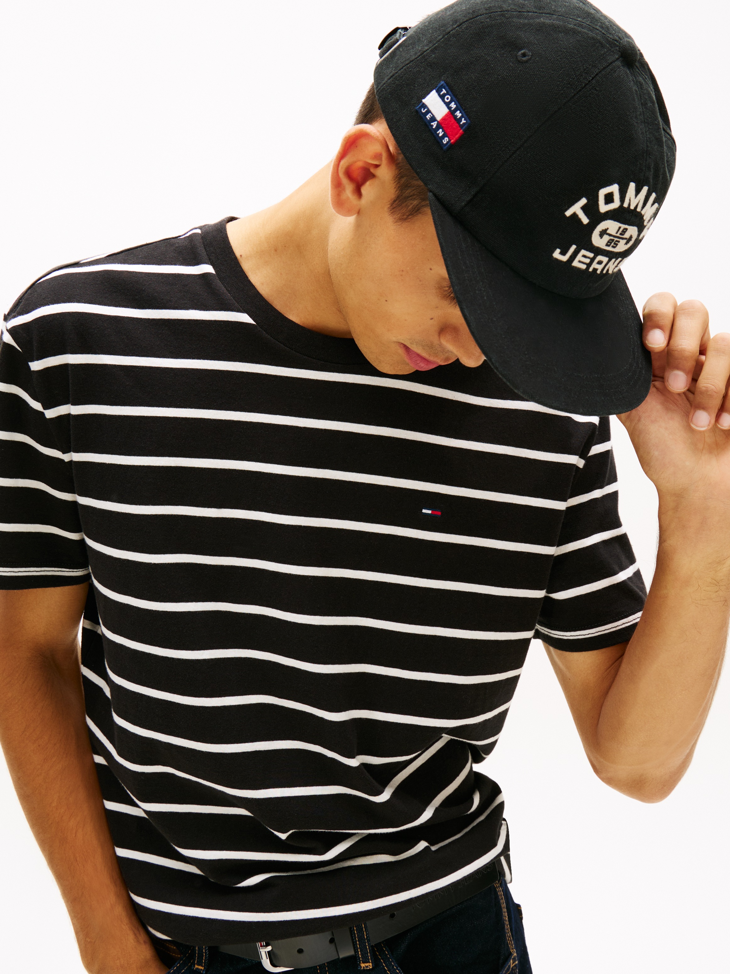 Tommy Jeans T-Shirt "TJM REGULAR STRIPE" Regular fit mit Rundhalsausschnitt günstig online kaufen