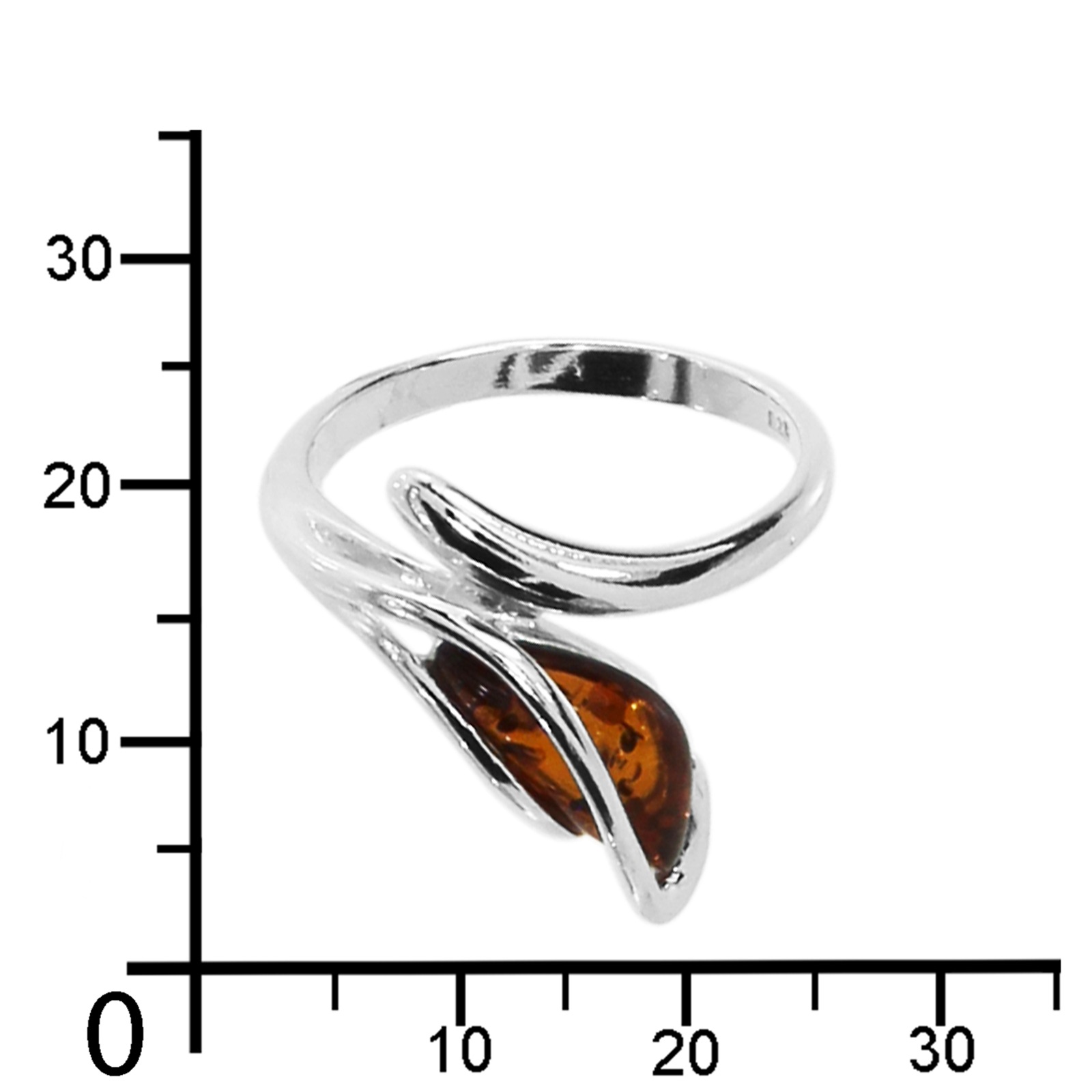 Fingerring OSTSEE-SCHMUCK "- Minna - Silber 925/000 - Bernstein" Gr. 56, silber (silber 925, silberfarben, weiß), Fingerringe, Damen, 56, Fingerring 5